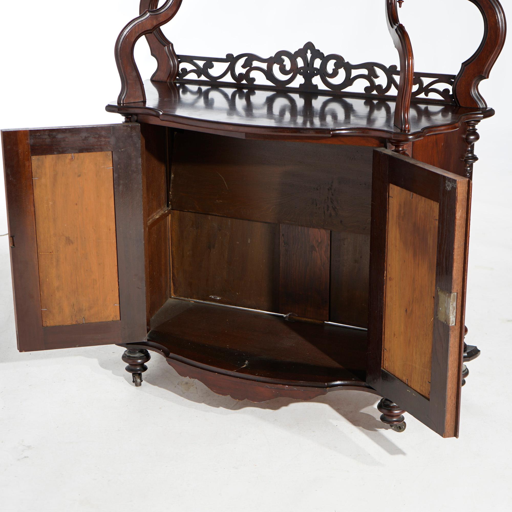 Antique Victorian Carved Rosewood Étagère Display Circa 1890