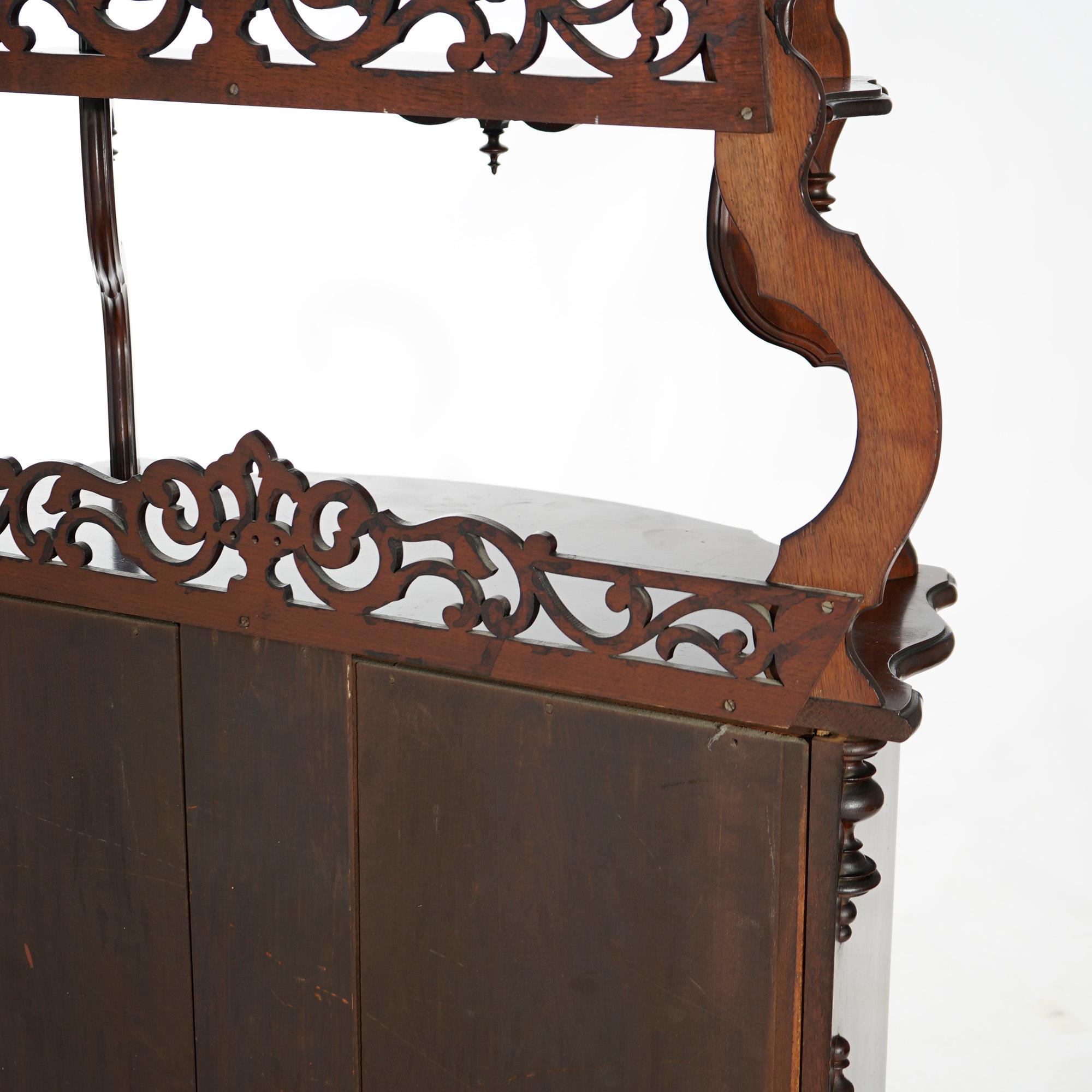 Antique Victorian Carved Rosewood Étagère Display Circa 1890