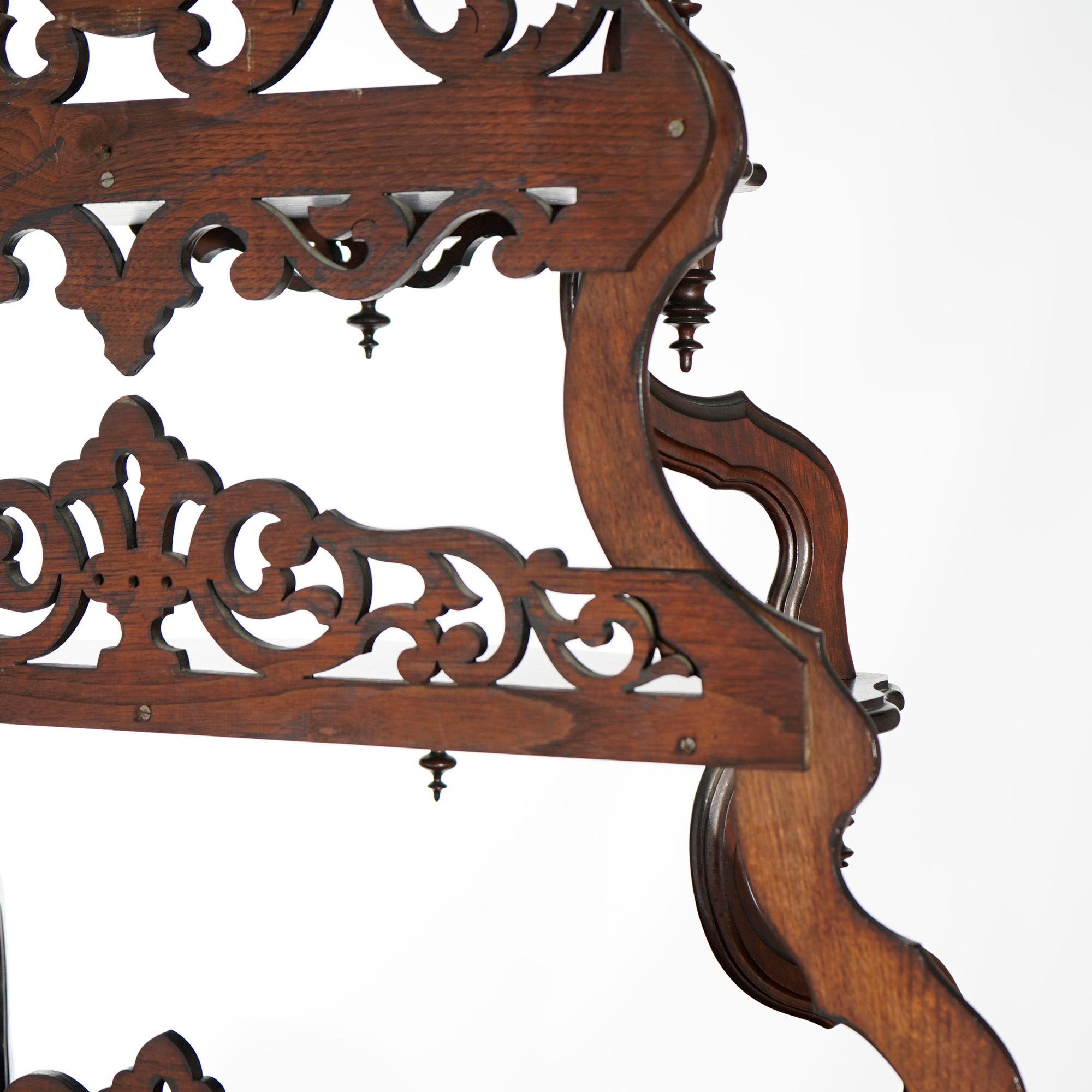 Antique Victorian Carved Rosewood Étagère Display Circa 1890