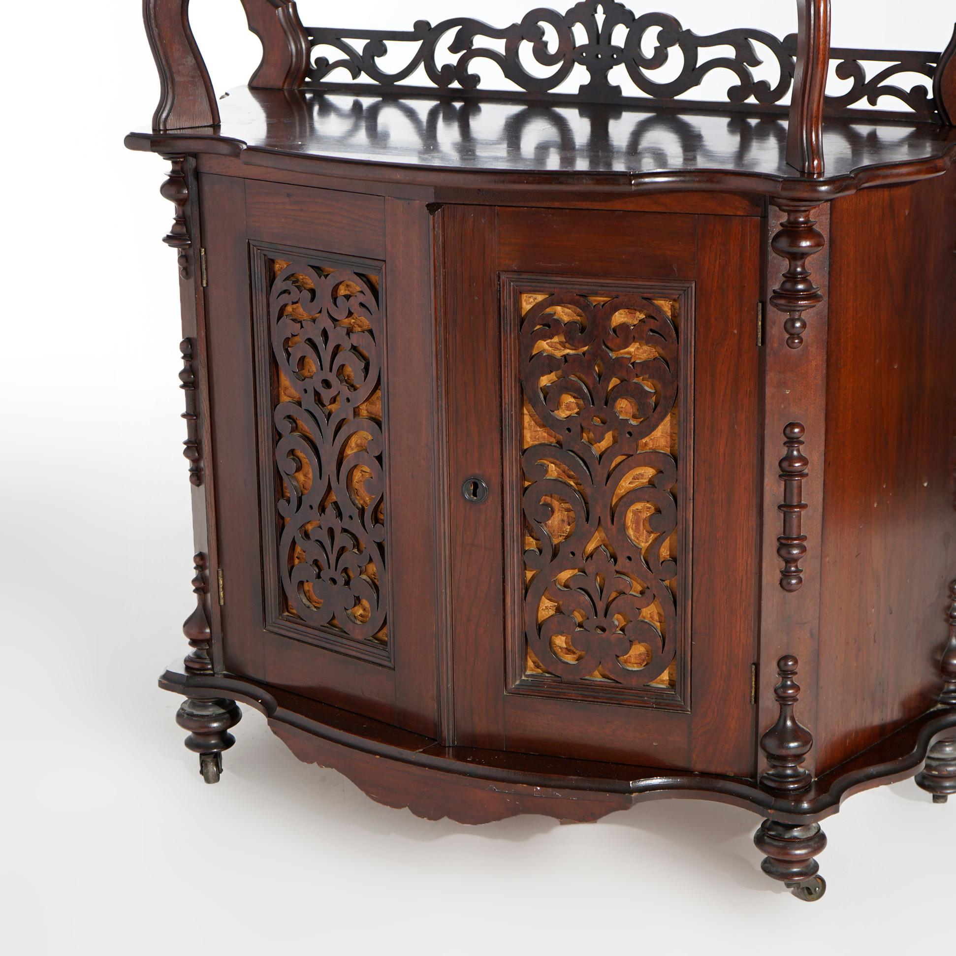Antique Victorian Carved Rosewood Étagère Display Circa 1890