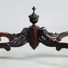 Antique Victorian Carved Rosewood and Marble Turtle Top Centre Table, circa 1870