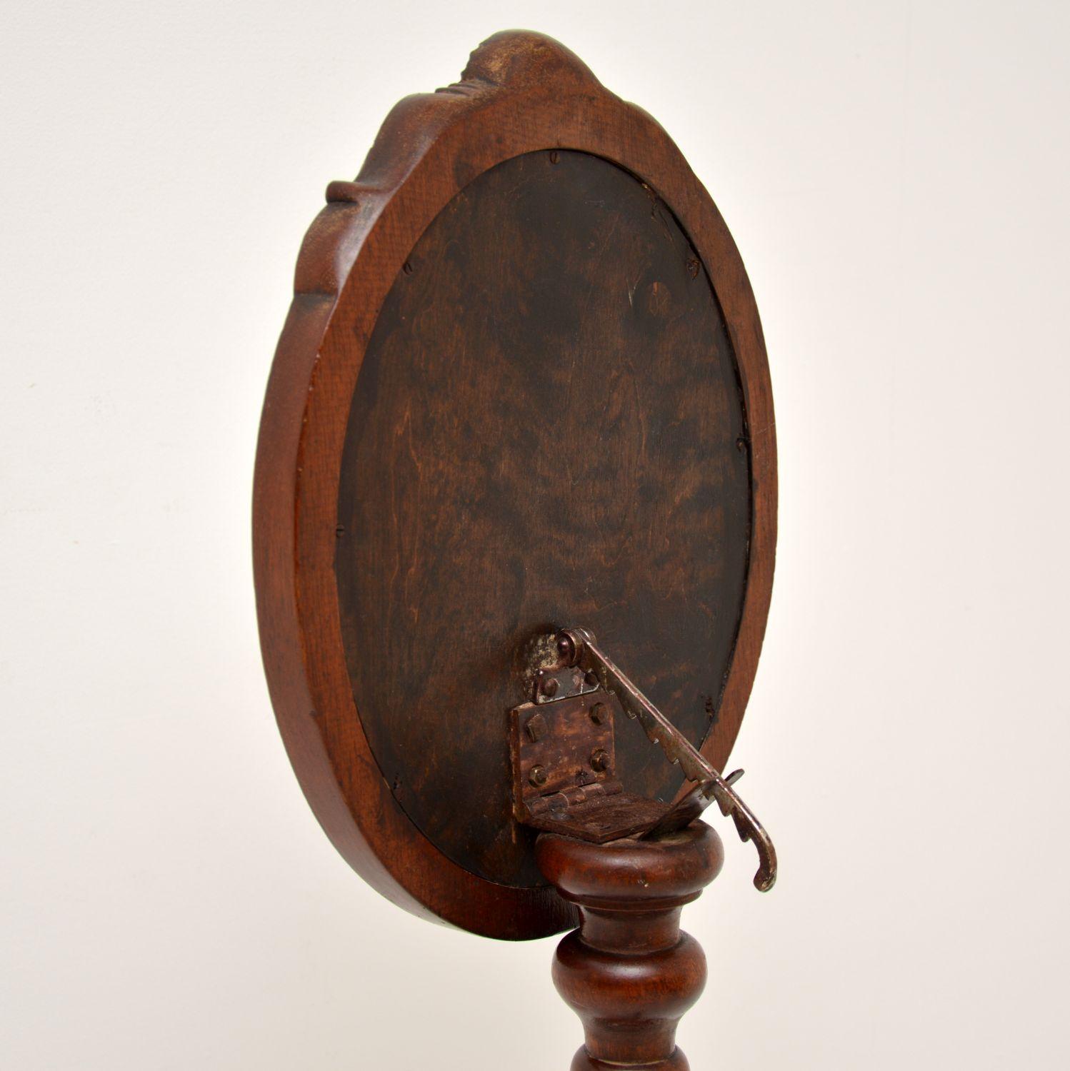 Antique Victorian Carved Shaving Mirror For Sale 3
