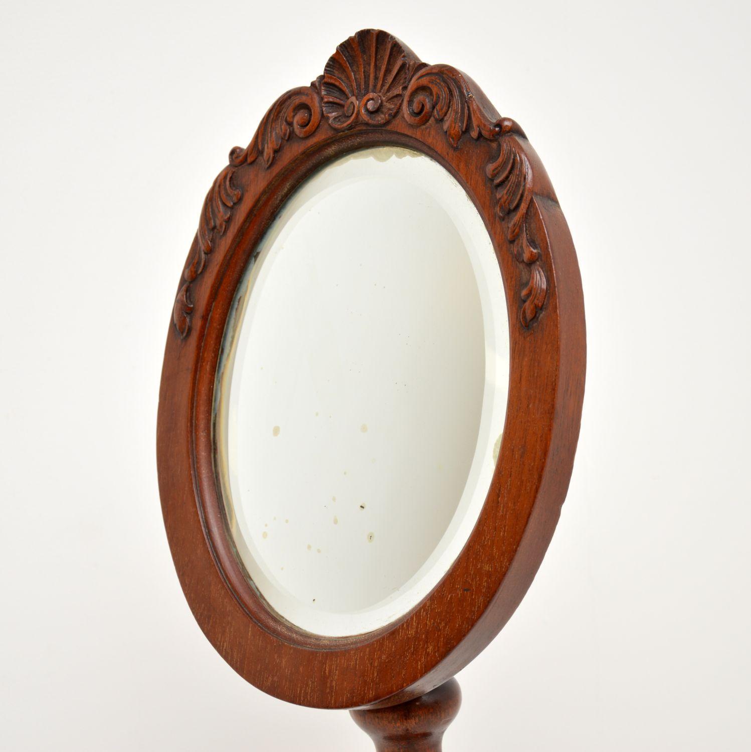 Antique Victorian Carved Shaving Mirror For Sale 1