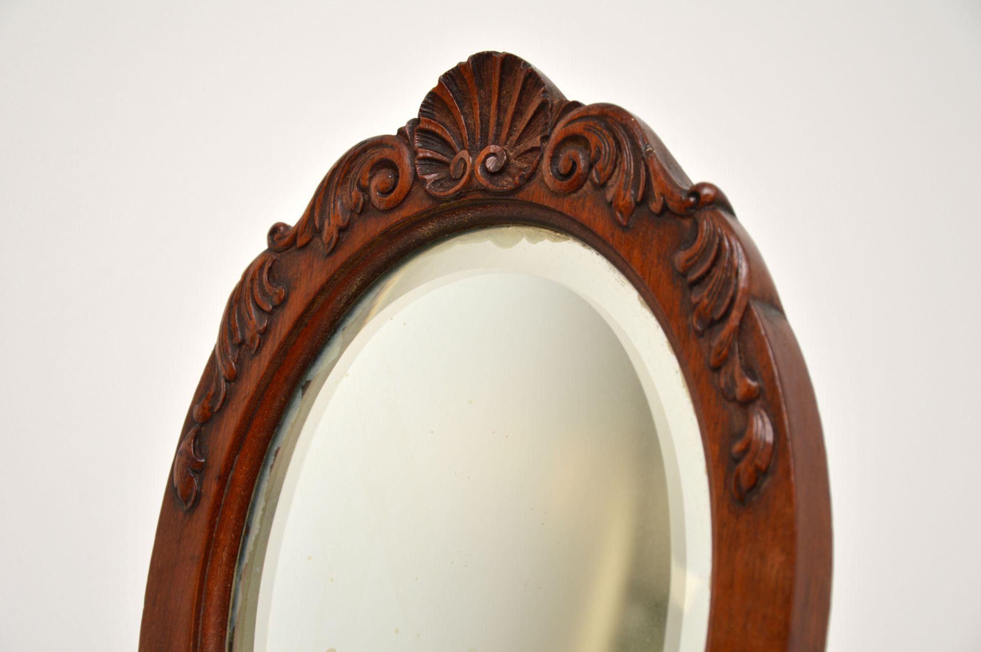 Antique Victorian Carved Shaving Mirror For Sale 2