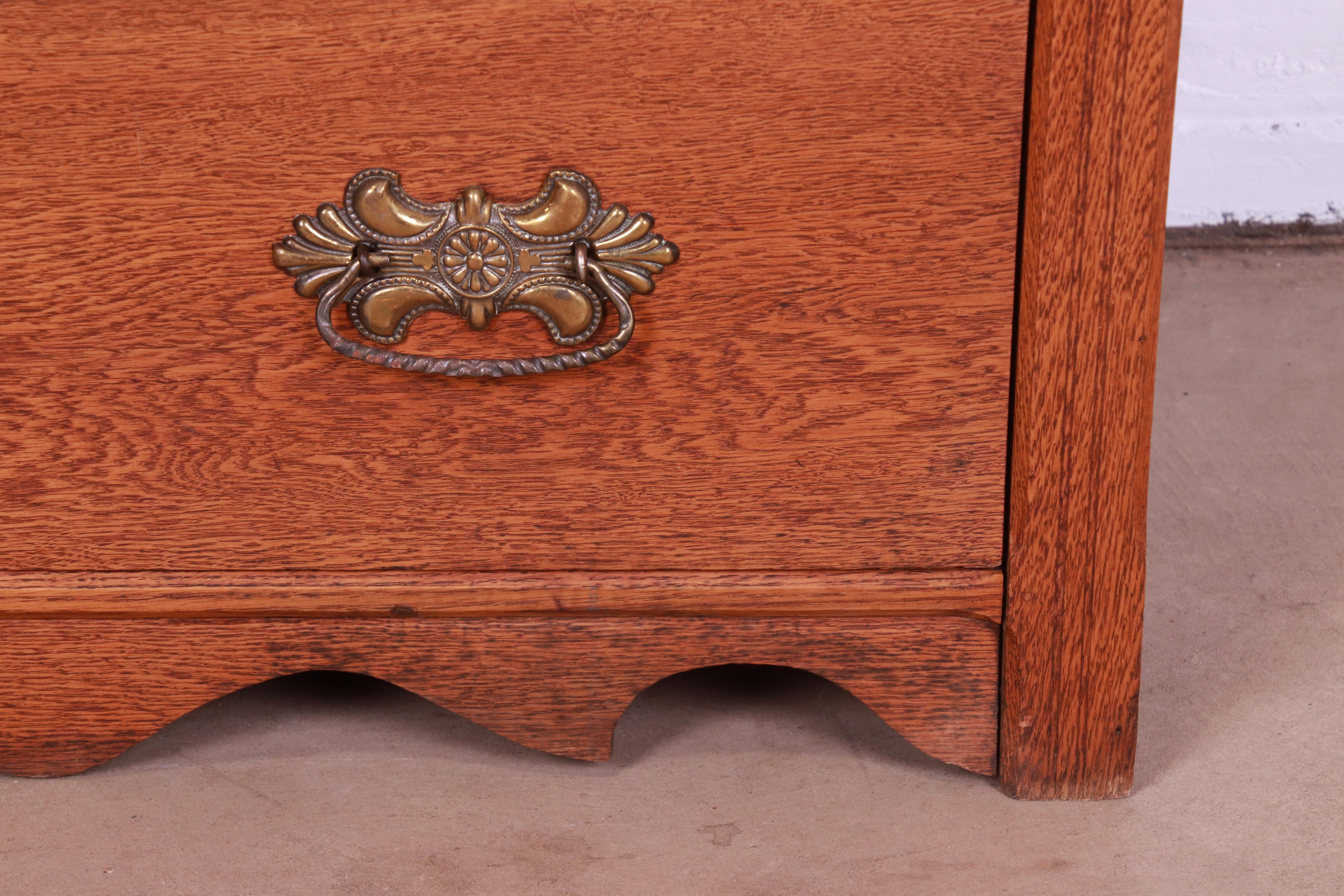 Antique Victorian Carved Solid Oak Bookcase, Circa 1900 3