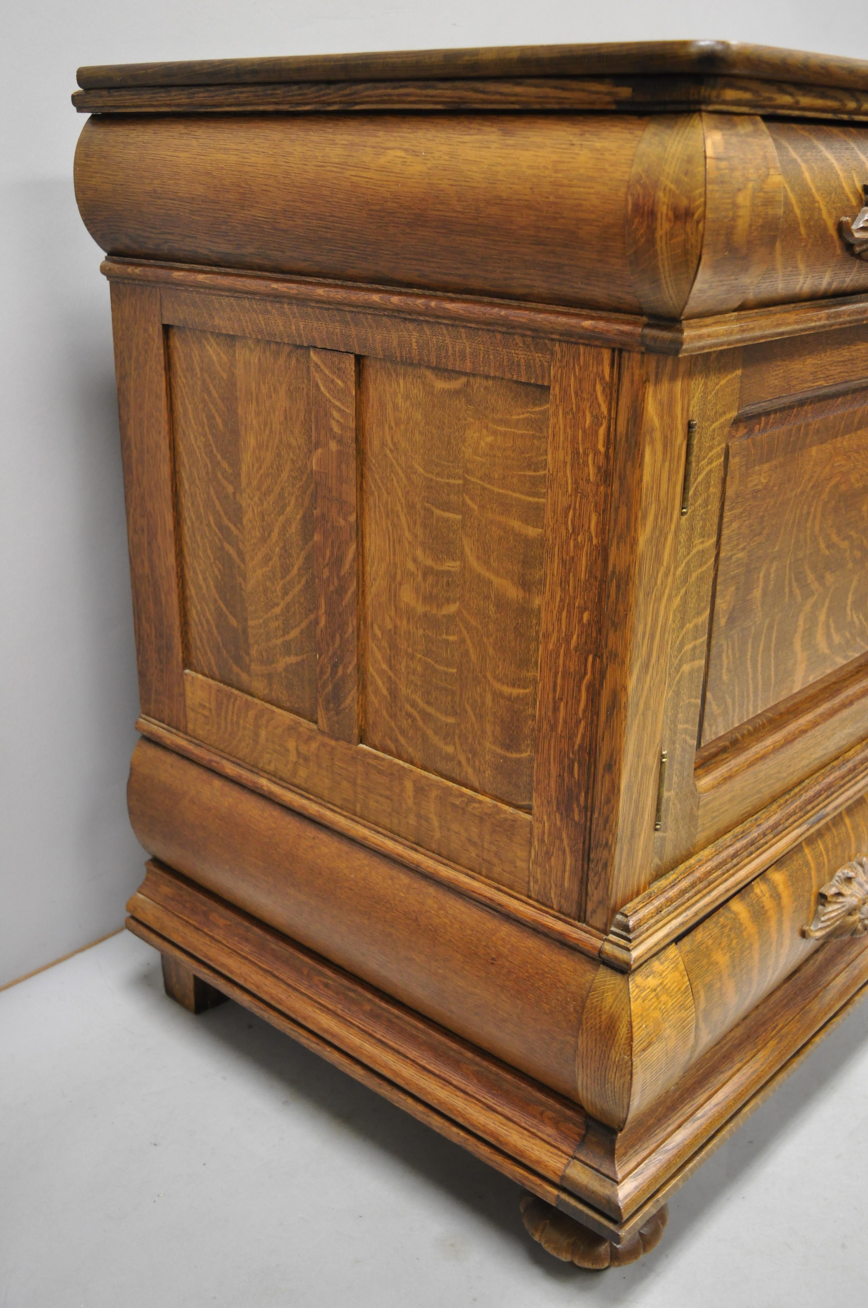 Antique Victorian Carved Tiger Oak Lion Head Sideboard Hutch Buffet Server 2