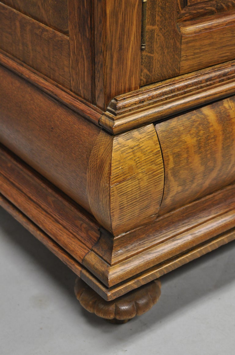 Antique Victorian Carved Tiger Oak Lion Head Sideboard Hutch Buffet