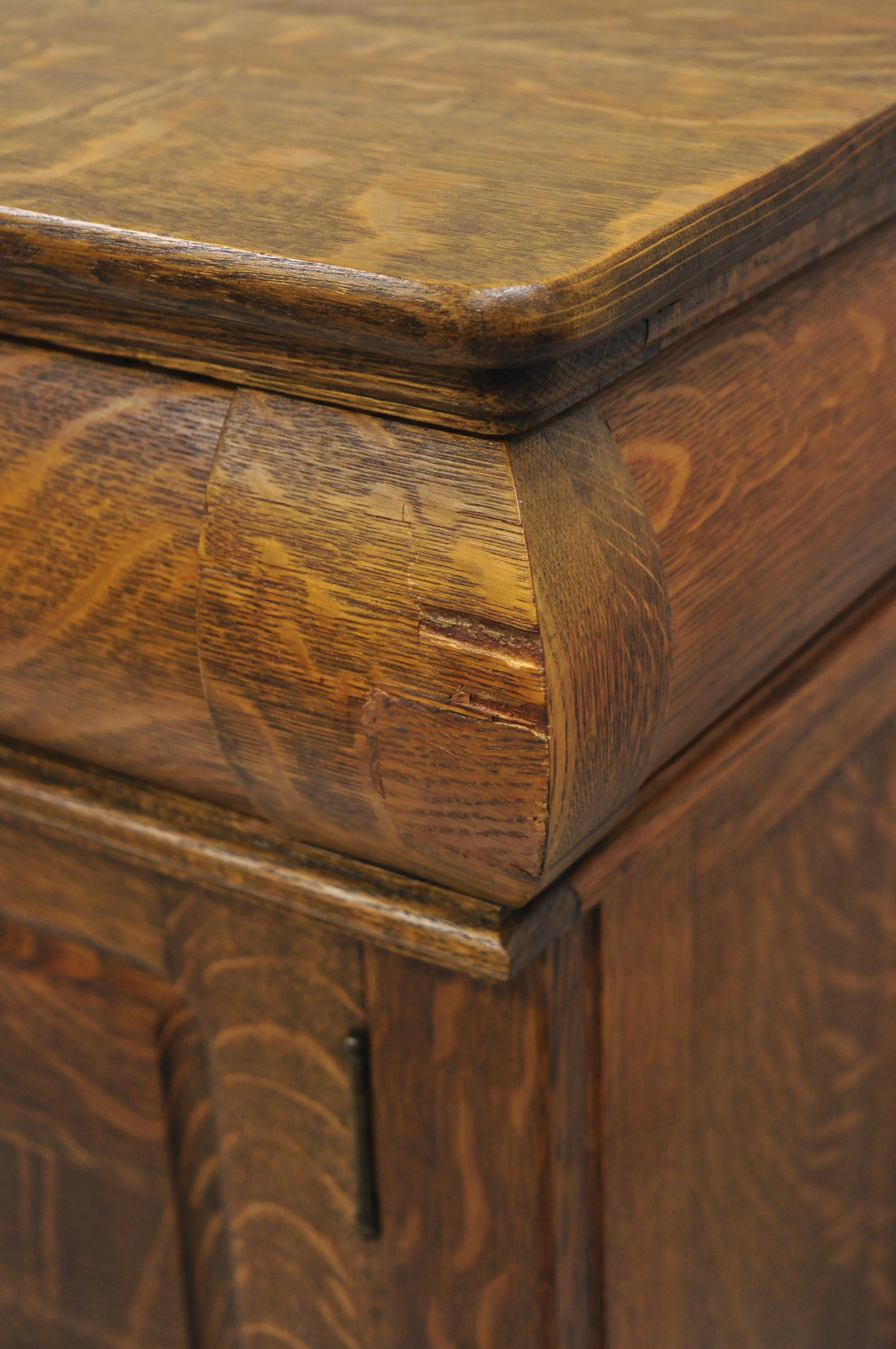 Antique Victorian Carved Tiger Oak Lion Head Sideboard Hutch Buffet Server 1