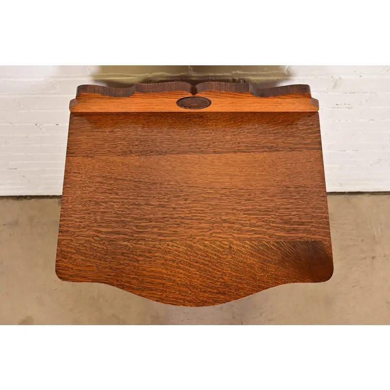 Antique Victorian Carved Tiger Oak Music Cabinet, Circa 1900 For Sale 6