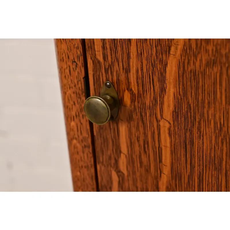 Antique Victorian Carved Tiger Oak Music Cabinet, Circa 1900 For Sale 2