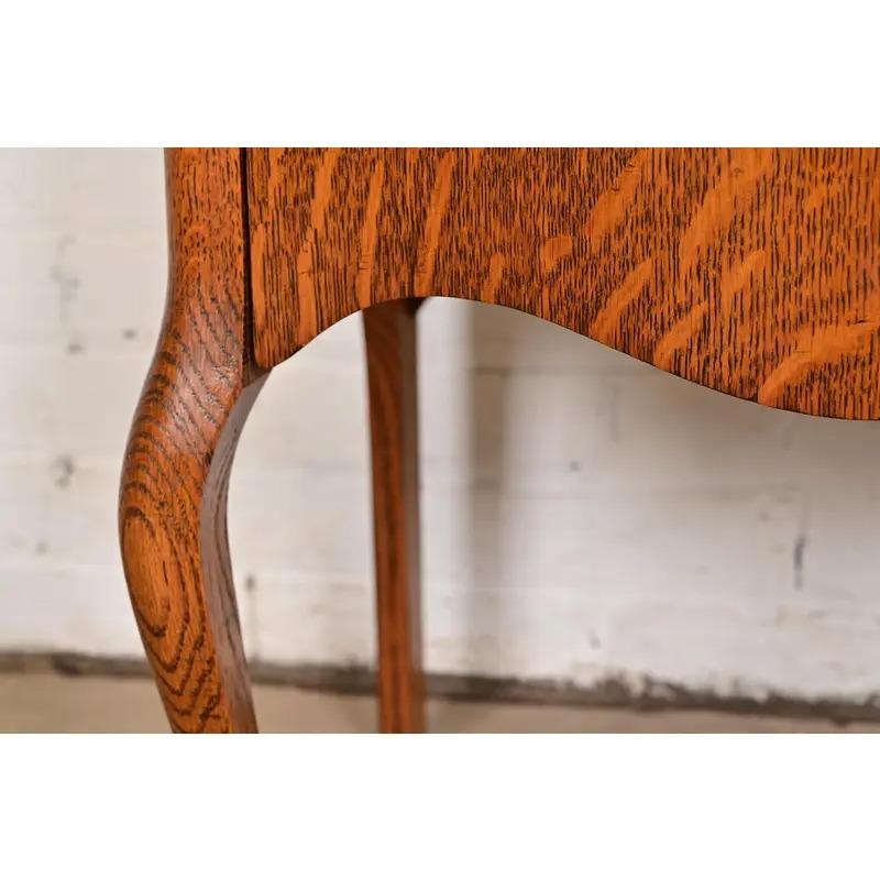 Antique Victorian Carved Tiger Oak Music Cabinet, Circa 1900 For Sale 3