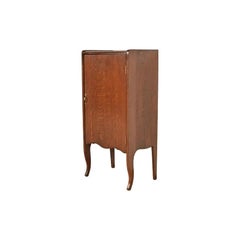 Antique Victorian Carved Tiger Oak Music Cabinet, Circa 1900