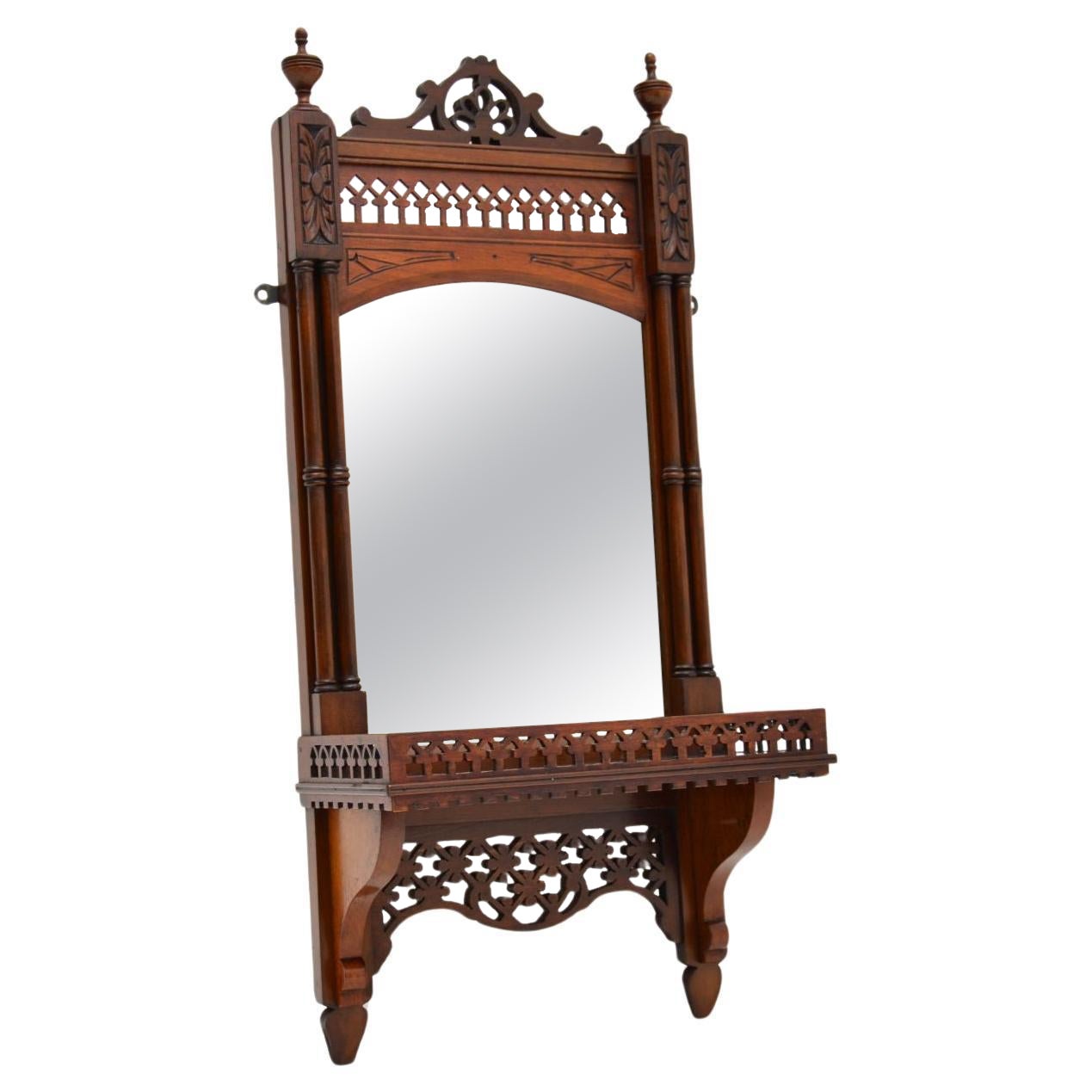 Antique Victorian Carved Wall Mirror