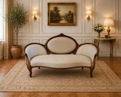 Antique Victorian Carved Walnut 11 Piece Salon/Drawing Room Suite