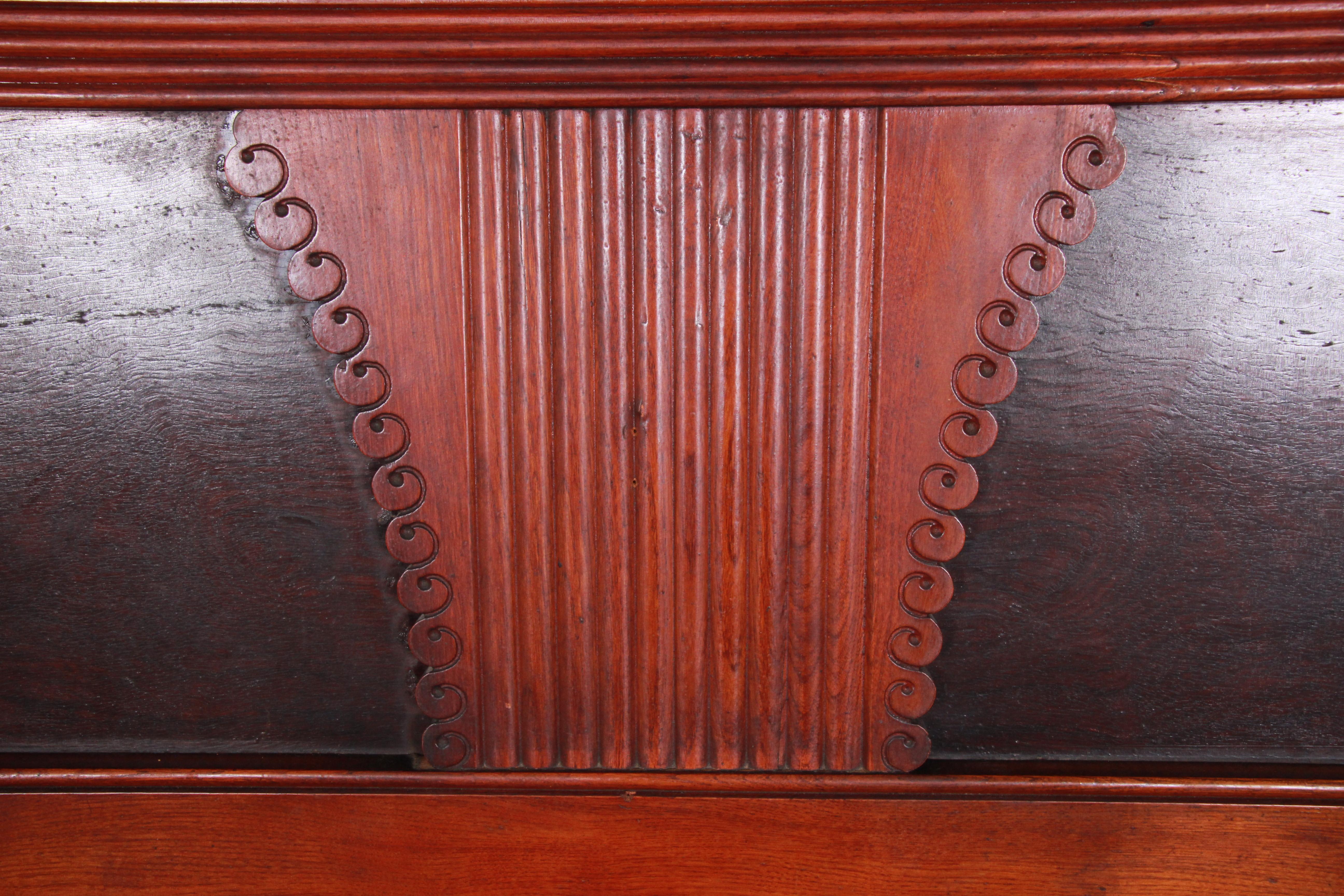 Antique Victorian Carved Walnut and Rosewood Full Size Bed Frame, circa 1870 2