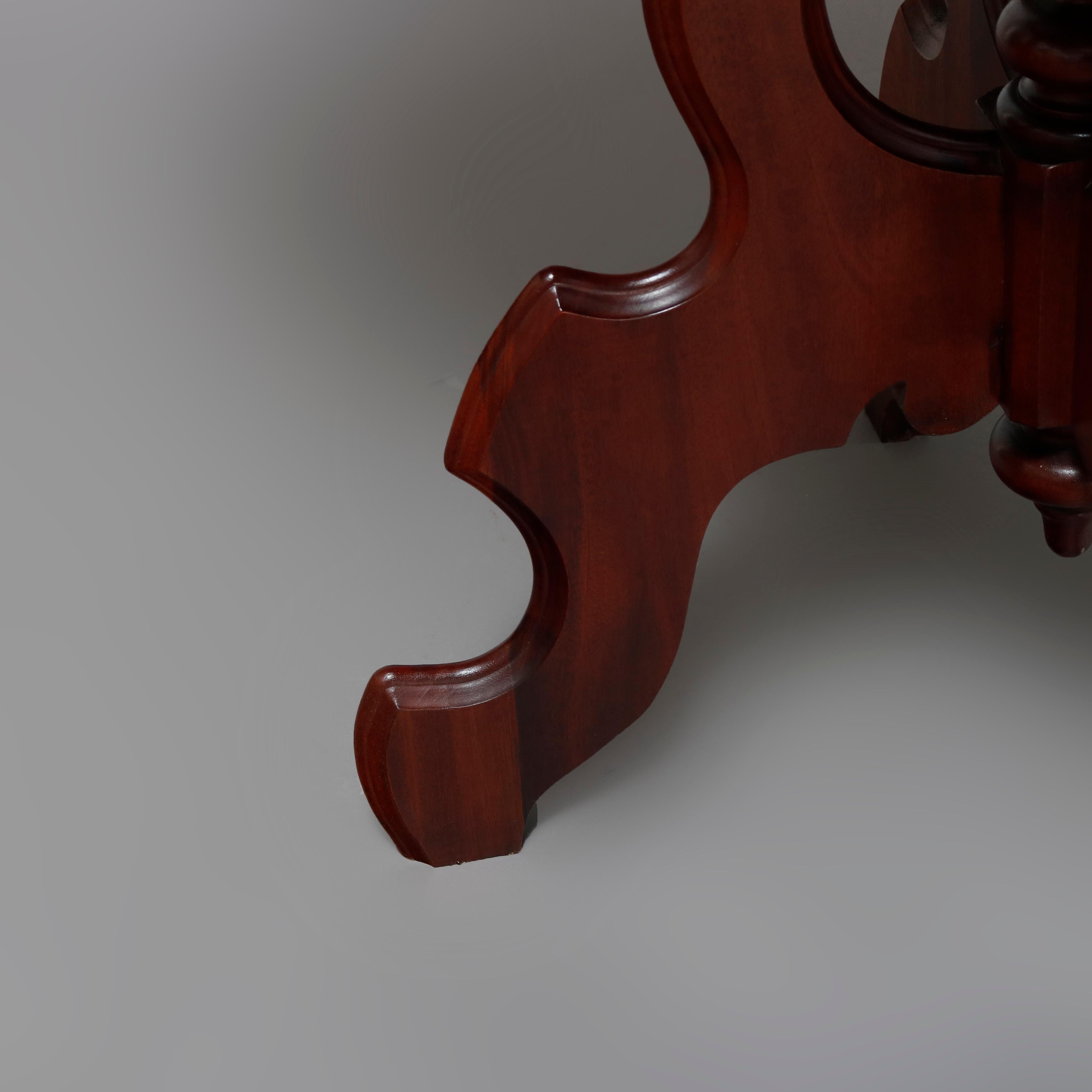 Antique Victorian Carved Walnut and Beveled Marble Side Table, circa 1880 1