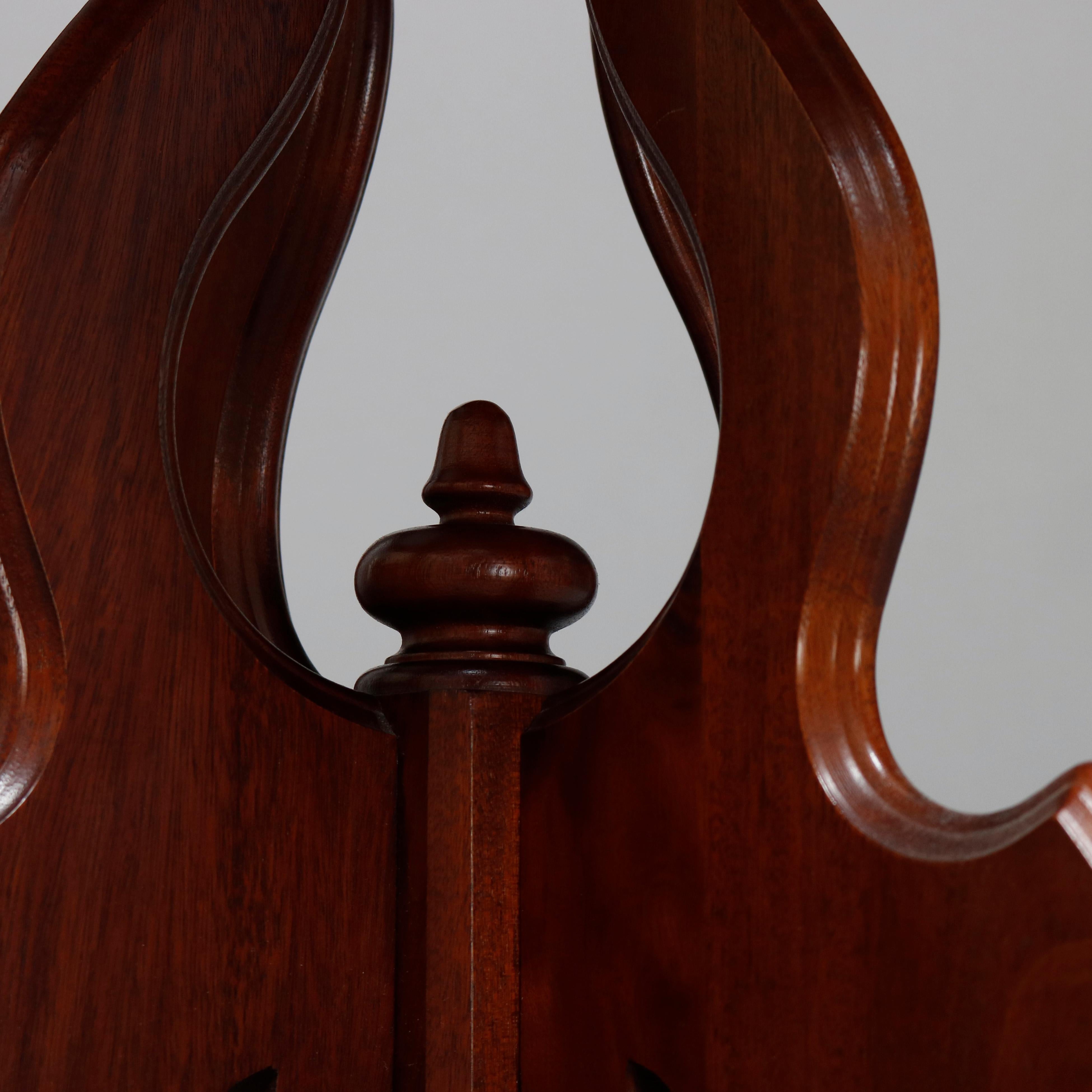 Antique Victorian Carved Walnut and Beveled Marble Side Table, circa 1880 3