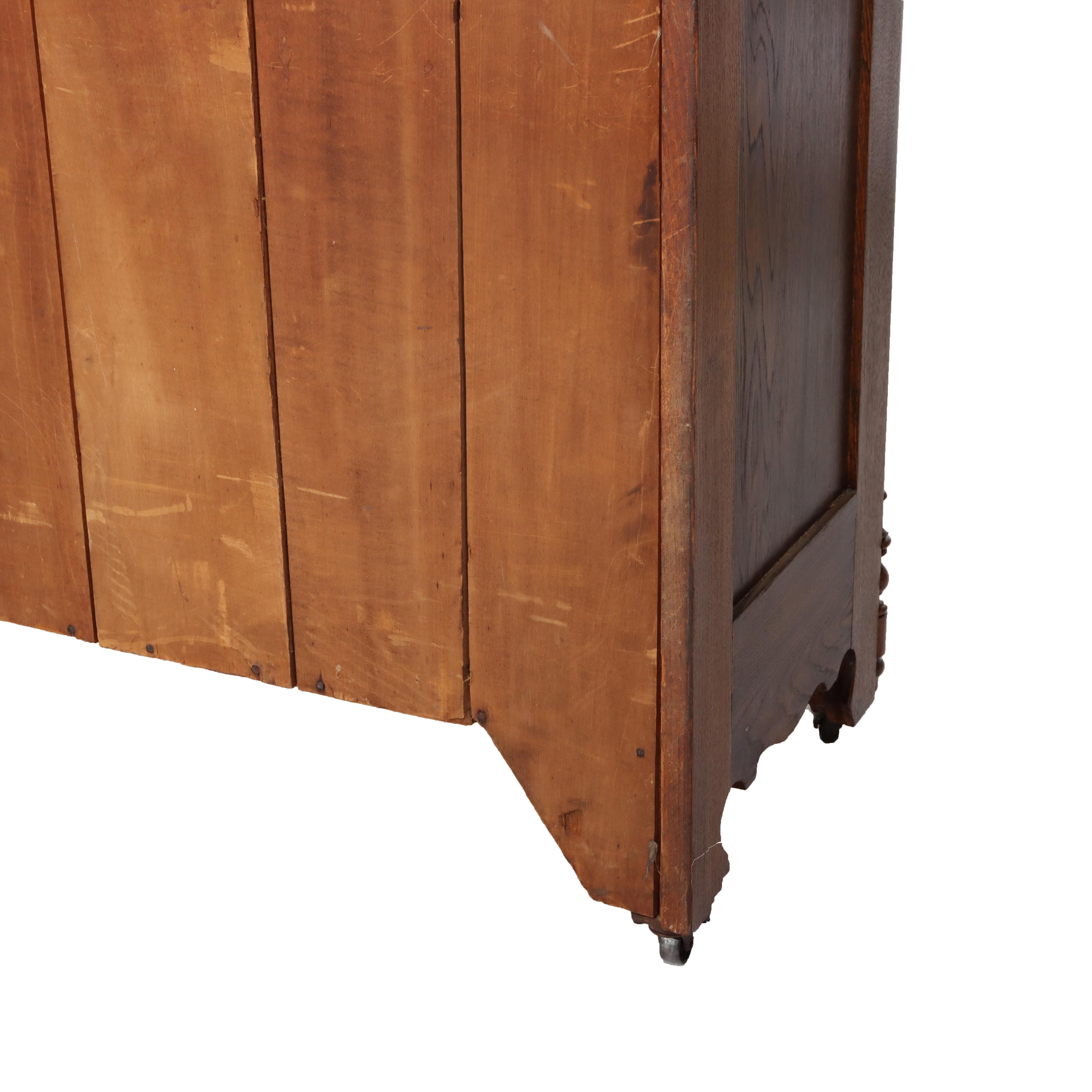 Antique Victorian Carved Walnut & Burl Washstand C1890 For Sale 3