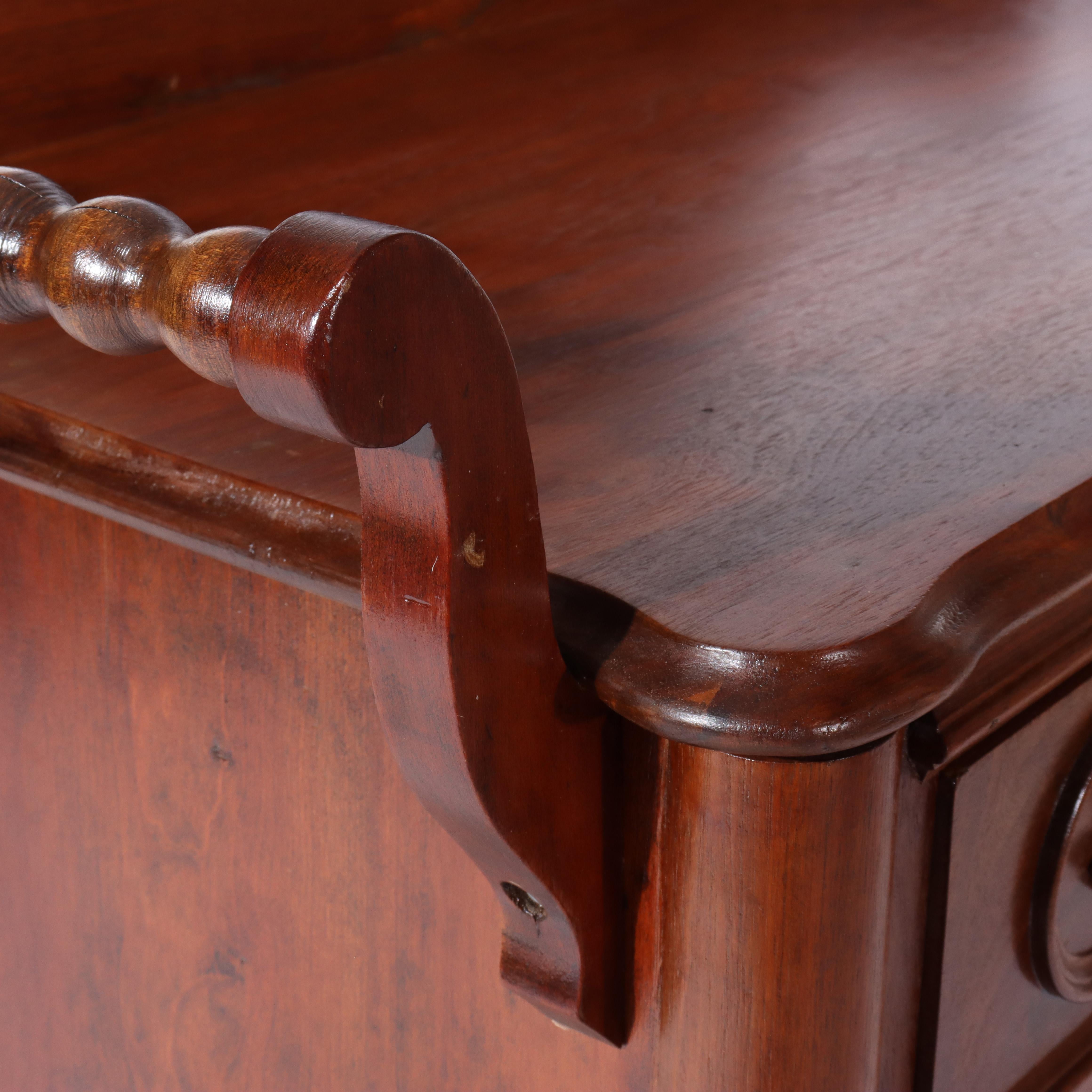 Antique Victorian Carved Walnut & Burl Washstand with Towel Racks C1890 For Sale 6