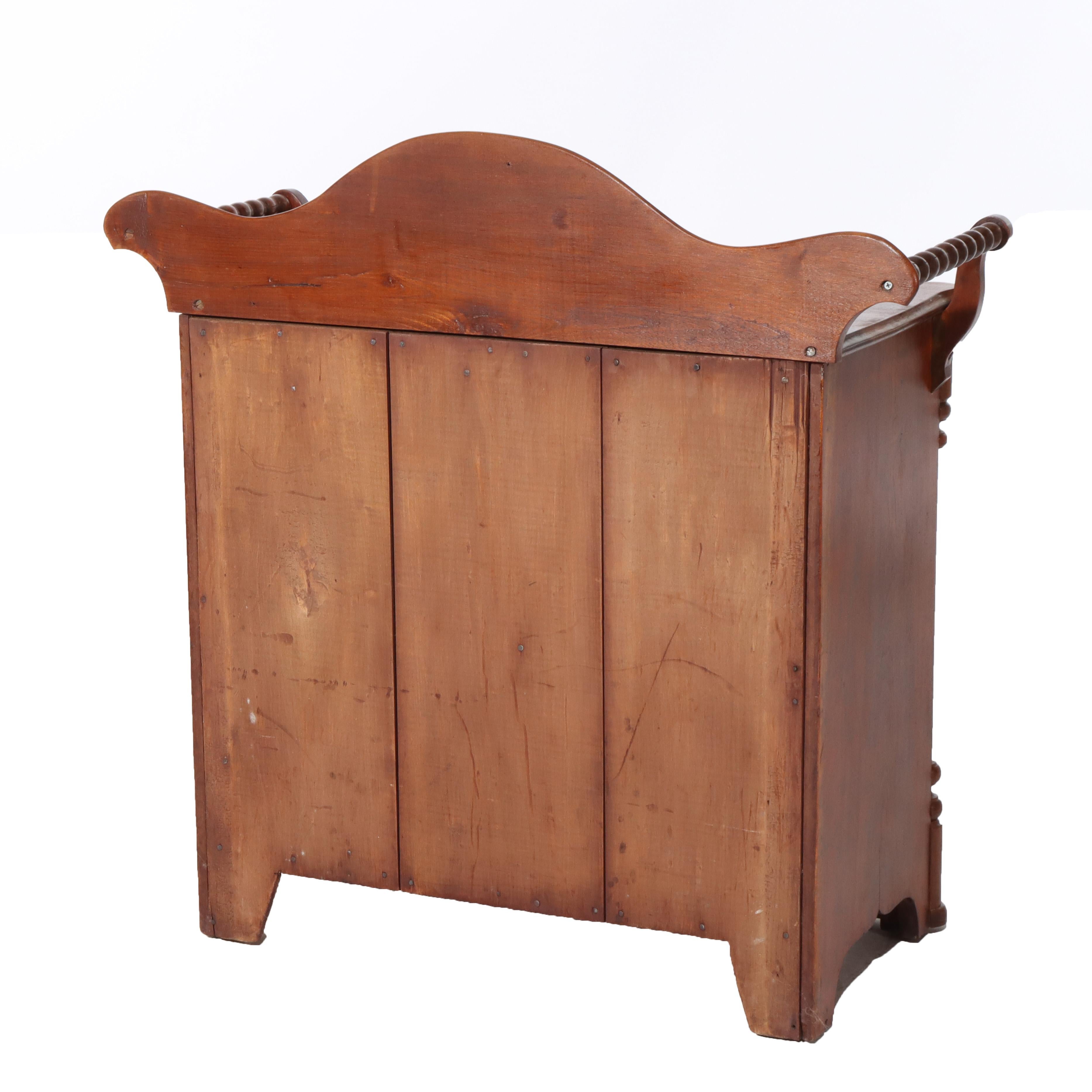 Antique Victorian Carved Walnut & Burl Washstand with Towel Racks C1890 For Sale 2
