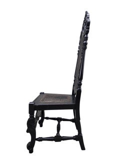 Antique Victorian Carved Walnut Caned Throne Chairs by Michigan Chair Company –