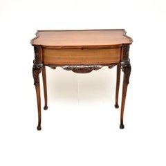Antique Victorian Carved Walnut Console / Side Table