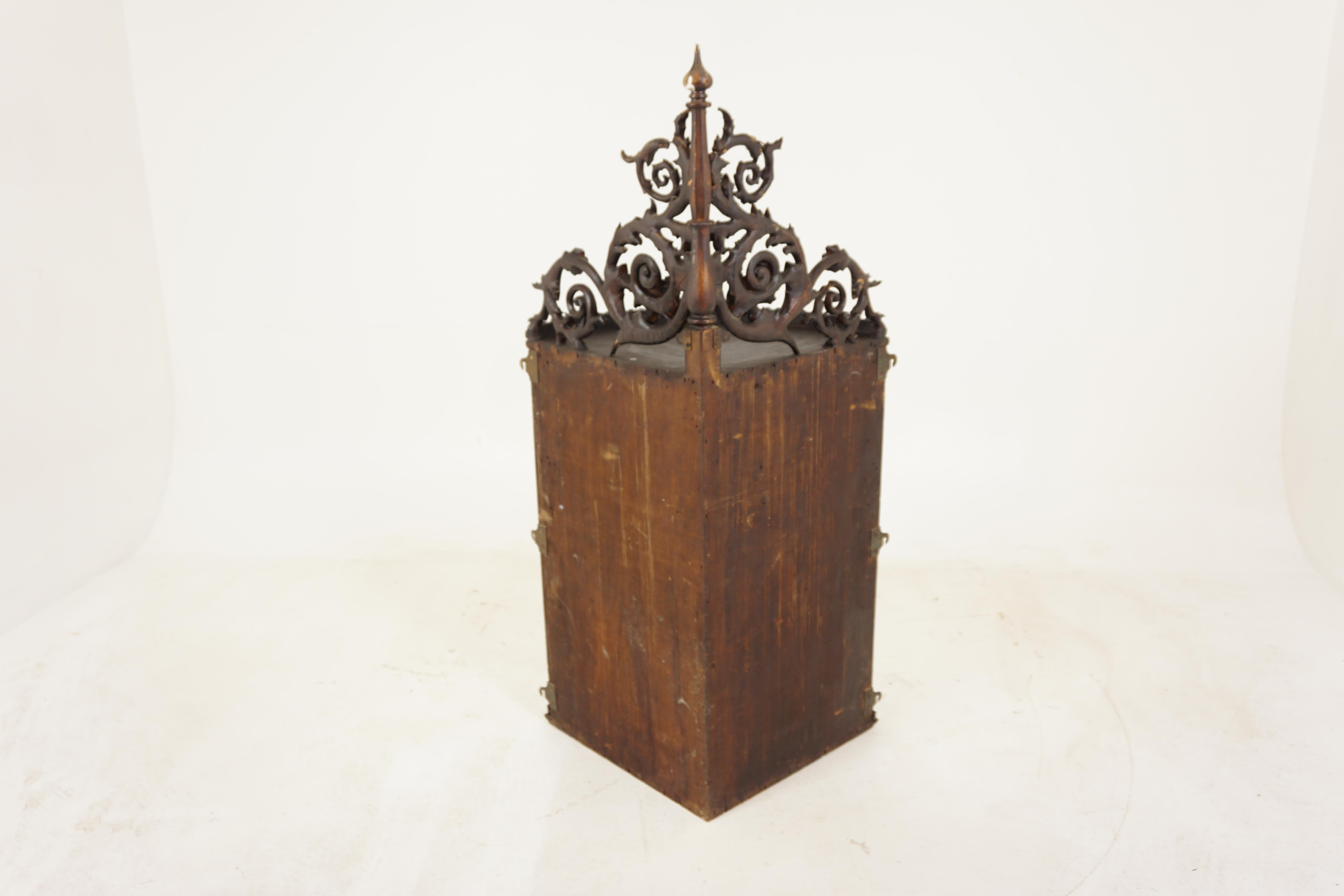 Antique Victorian Carved Walnut Ebonized Corner Cabinet, Scotland 1850, H221 For Sale 3