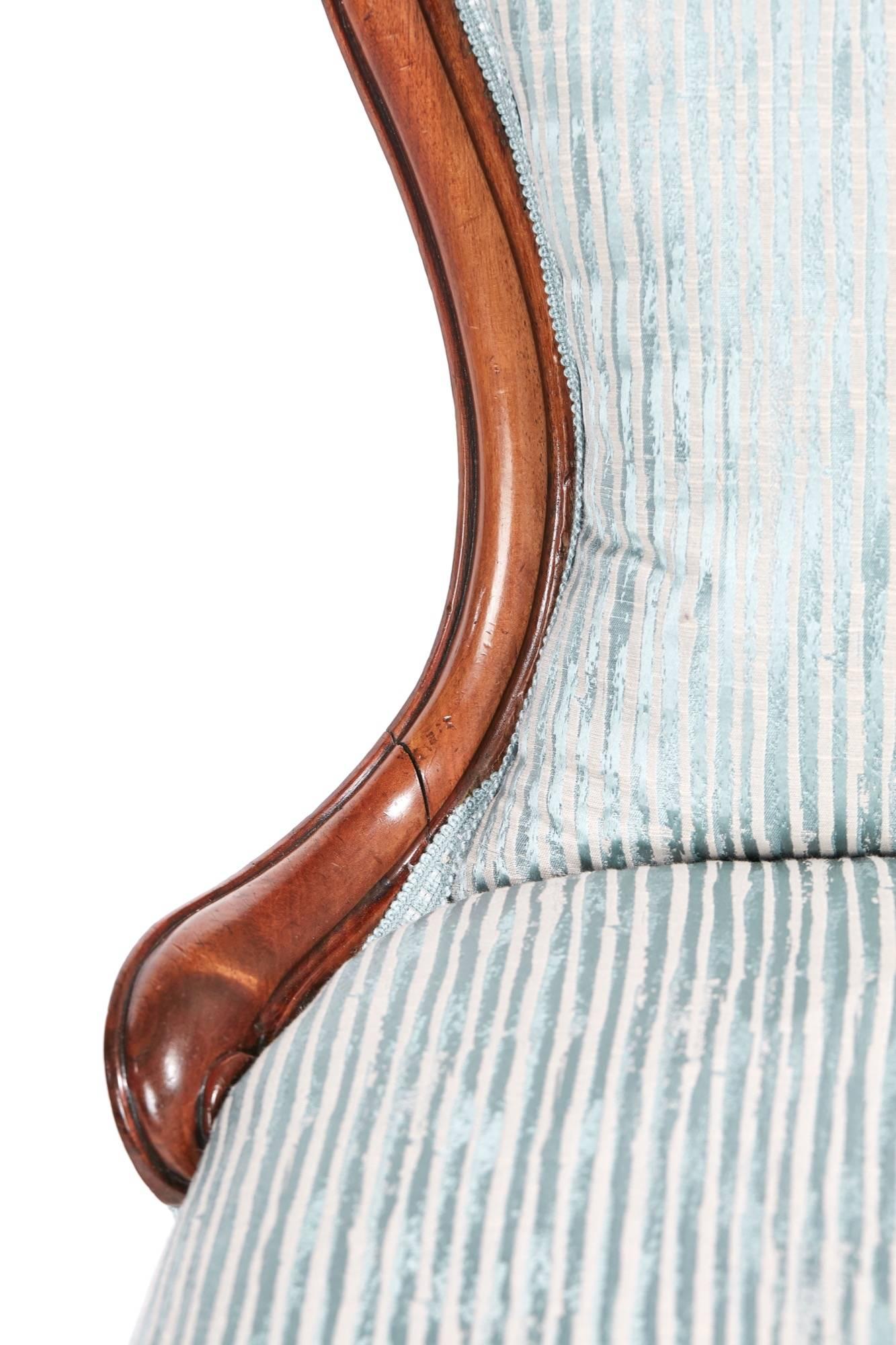 19th Century Antique Victorian Carved Walnut Ladies Chair