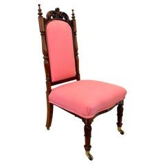 Antique Victorian Carved Walnut Ladies Chair