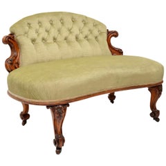 Used Victorian Carved Walnut Loveseat Settee