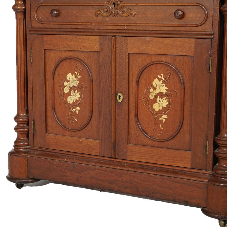 Antique Victorian Carved Walnut Marble Top Commode circa 1890 For Sale ...