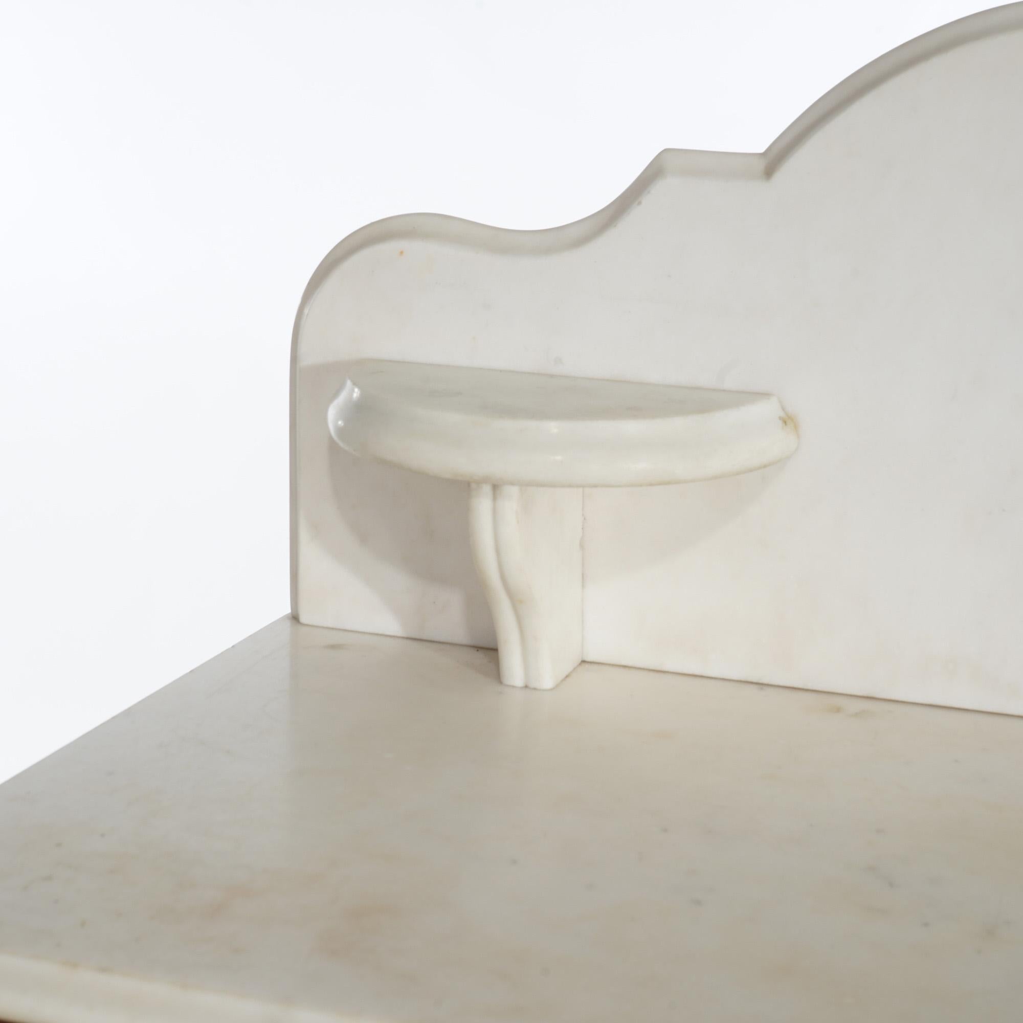 Antique Victorian Carved Walnut Marble Top Commode Wash Stand C1890 5