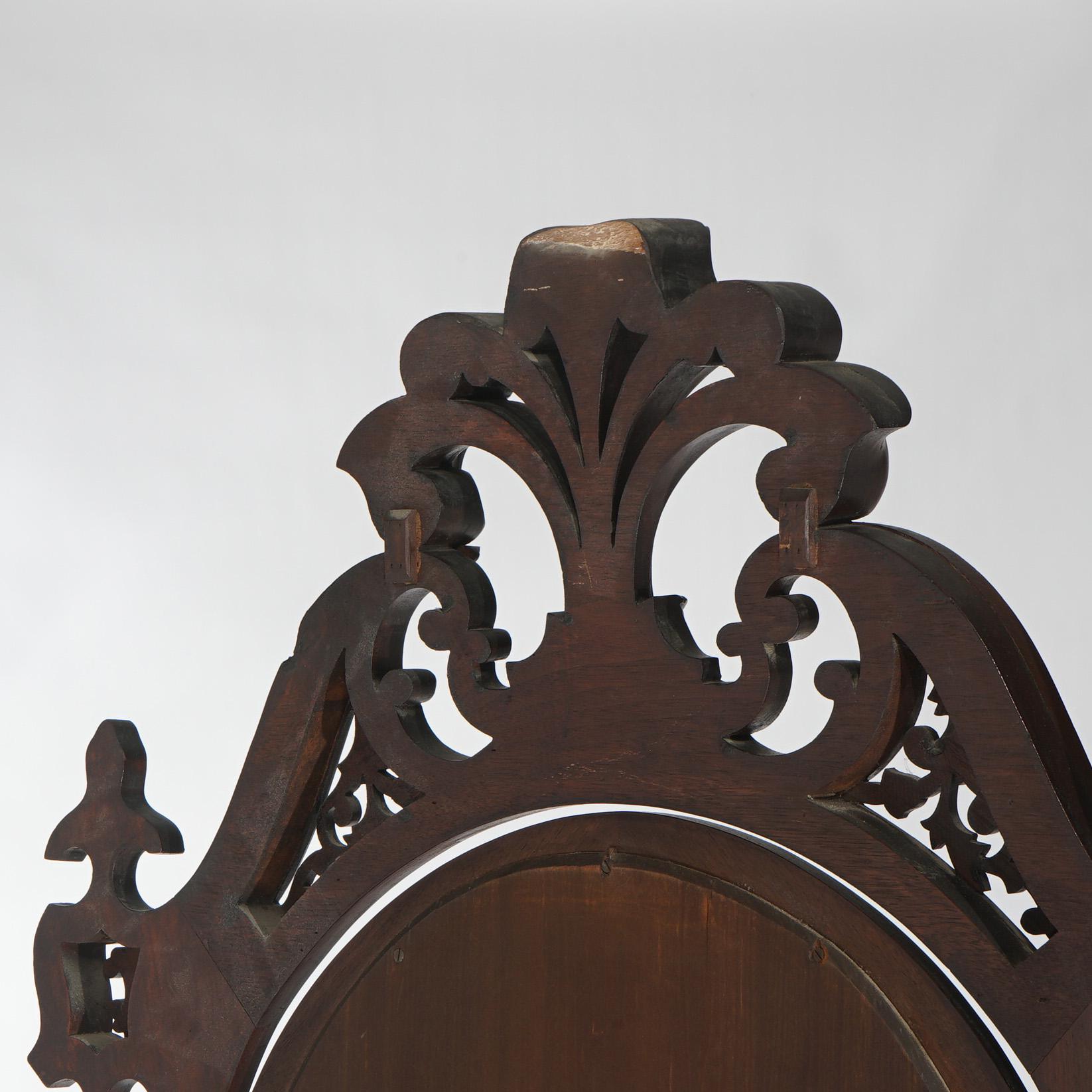 Antique Victorian Carved Walnut Marble Top Dresser with Mirror C1880 For Sale 11
