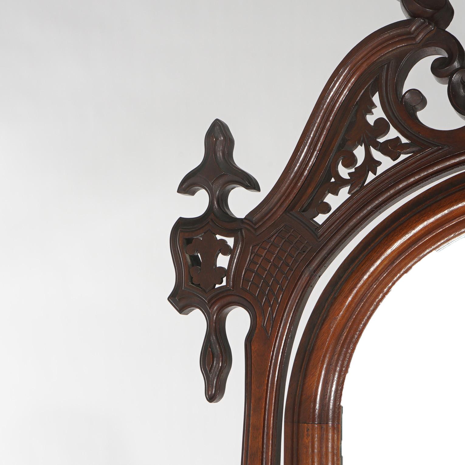 Antique Victorian Carved Walnut Marble Top Dresser with Mirror C1880 For Sale 3