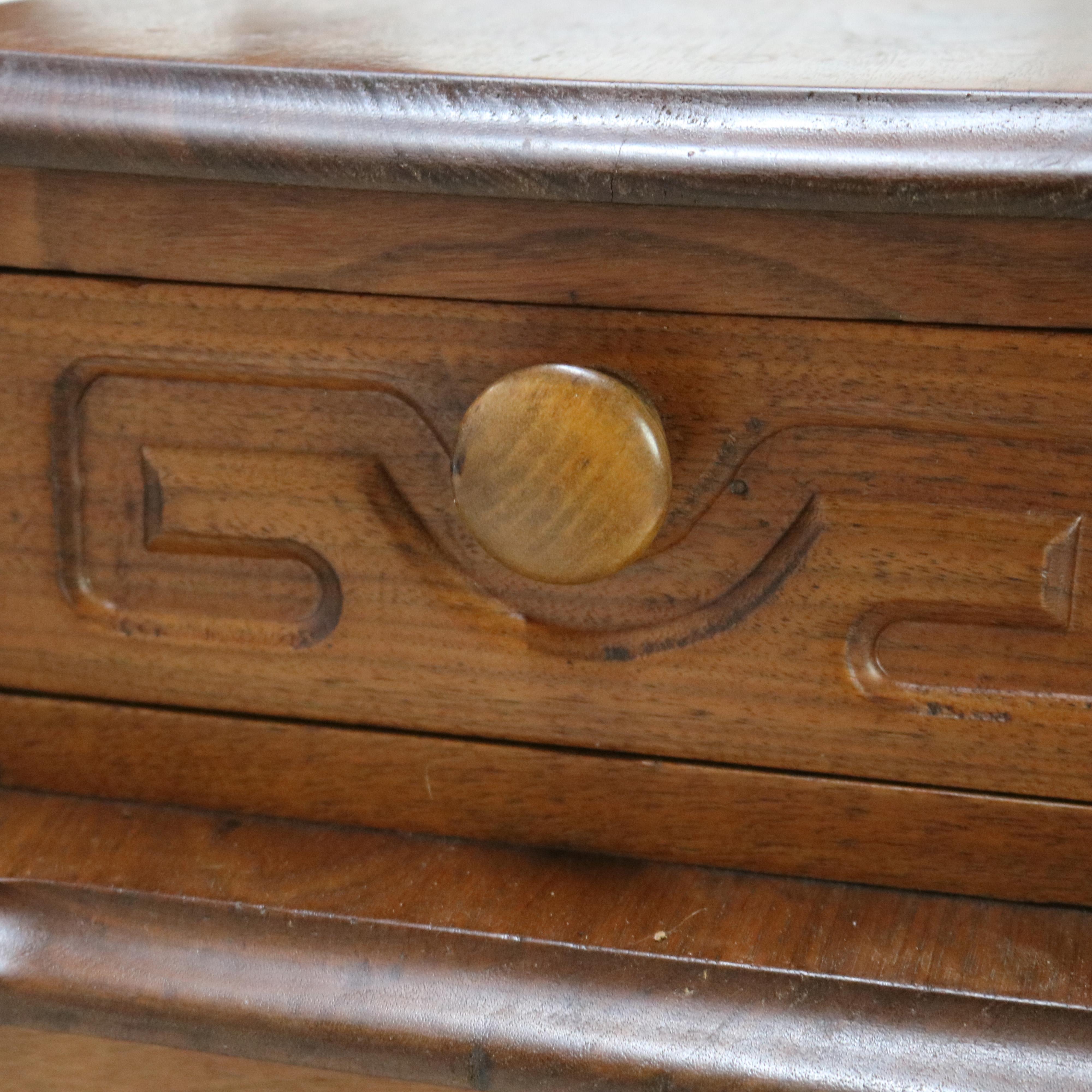 Antique Victorienne Meuble en Noyer Sculpté avec Miroir C1890 en vente 5