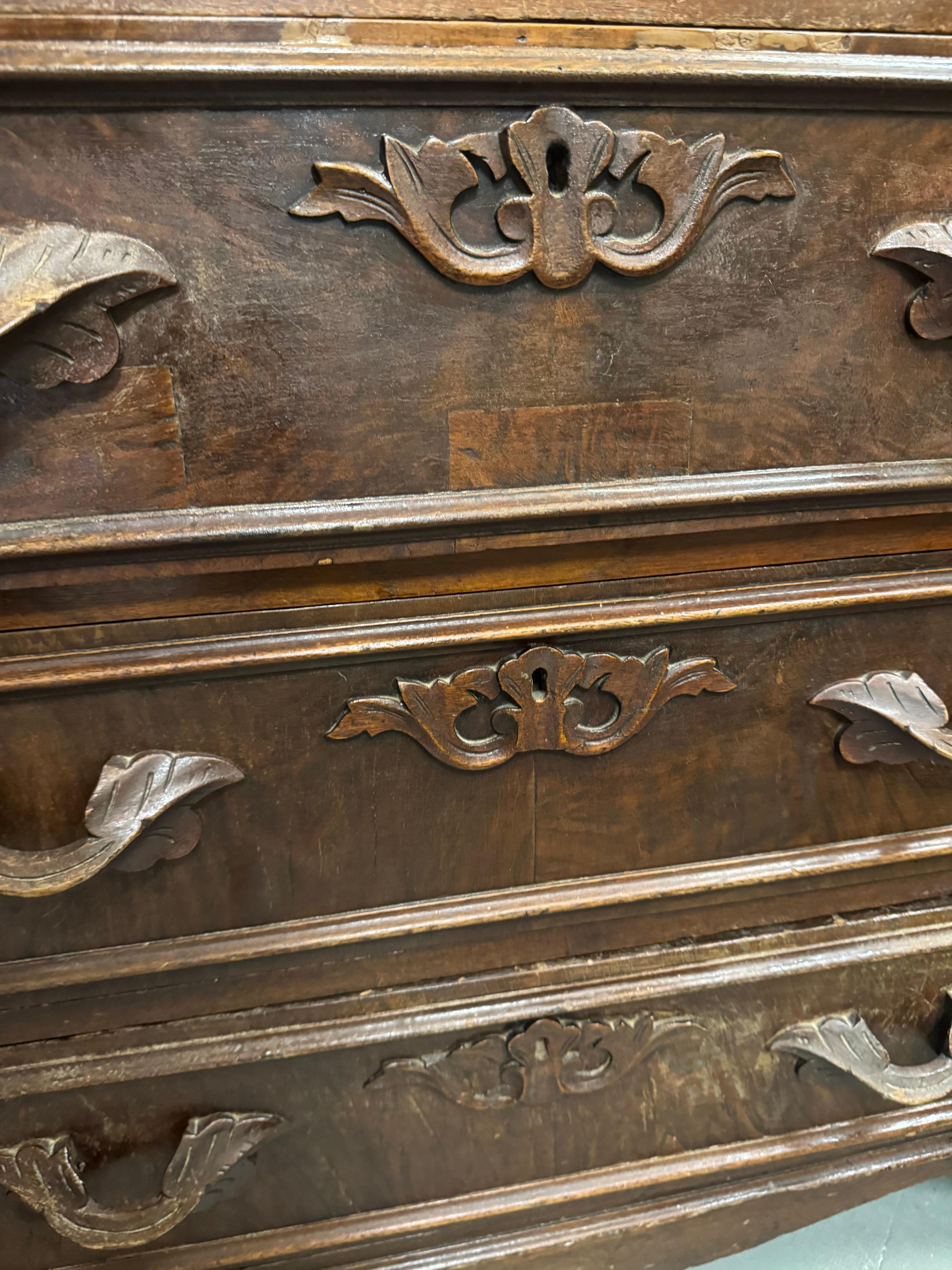 Antique Victorienne Commode à dessus de marbre sculpté en noyer avec Mirror, circa 1890 en vente 7