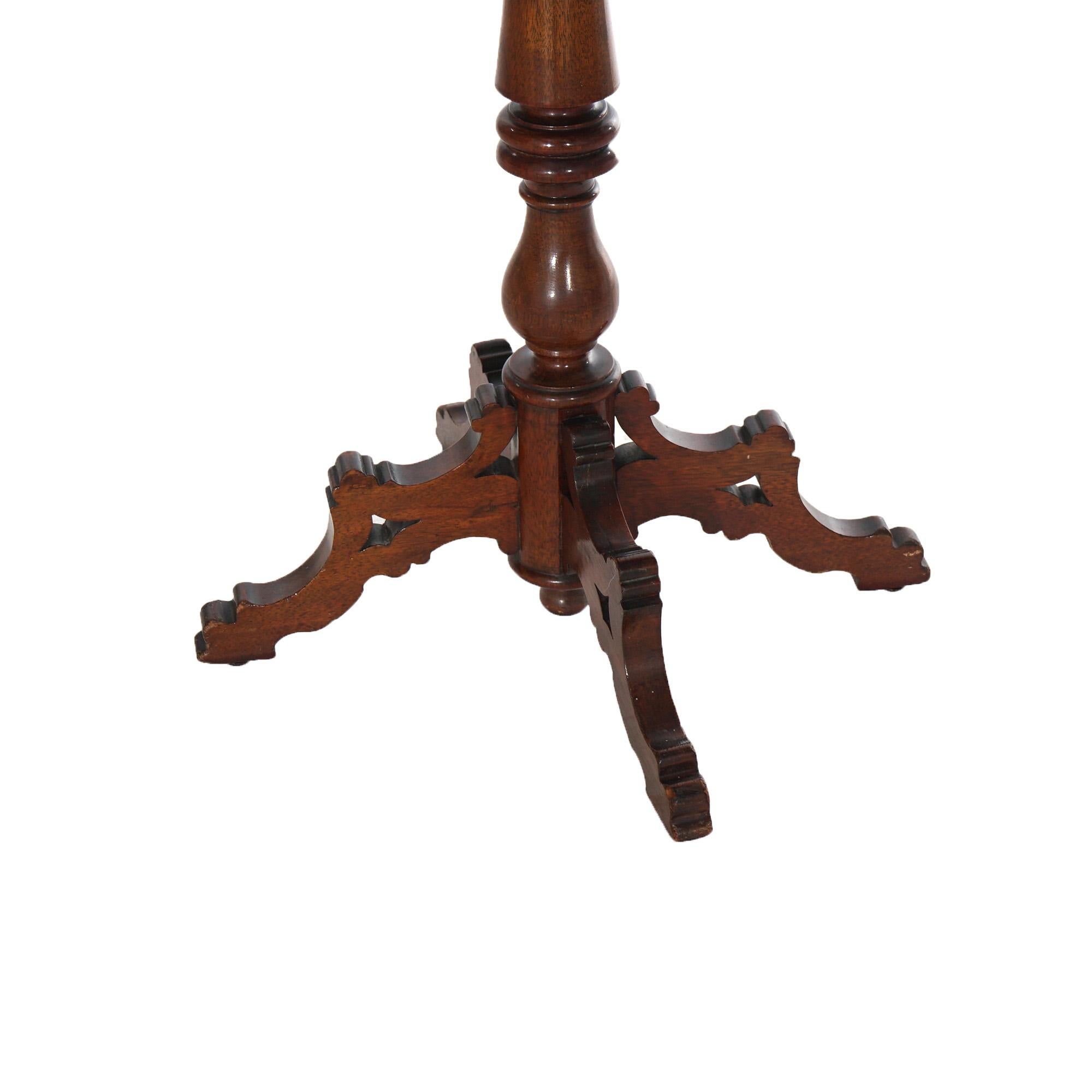 Antique Victorian Carved Walnut Marble Top Side Table Circa 1880 3