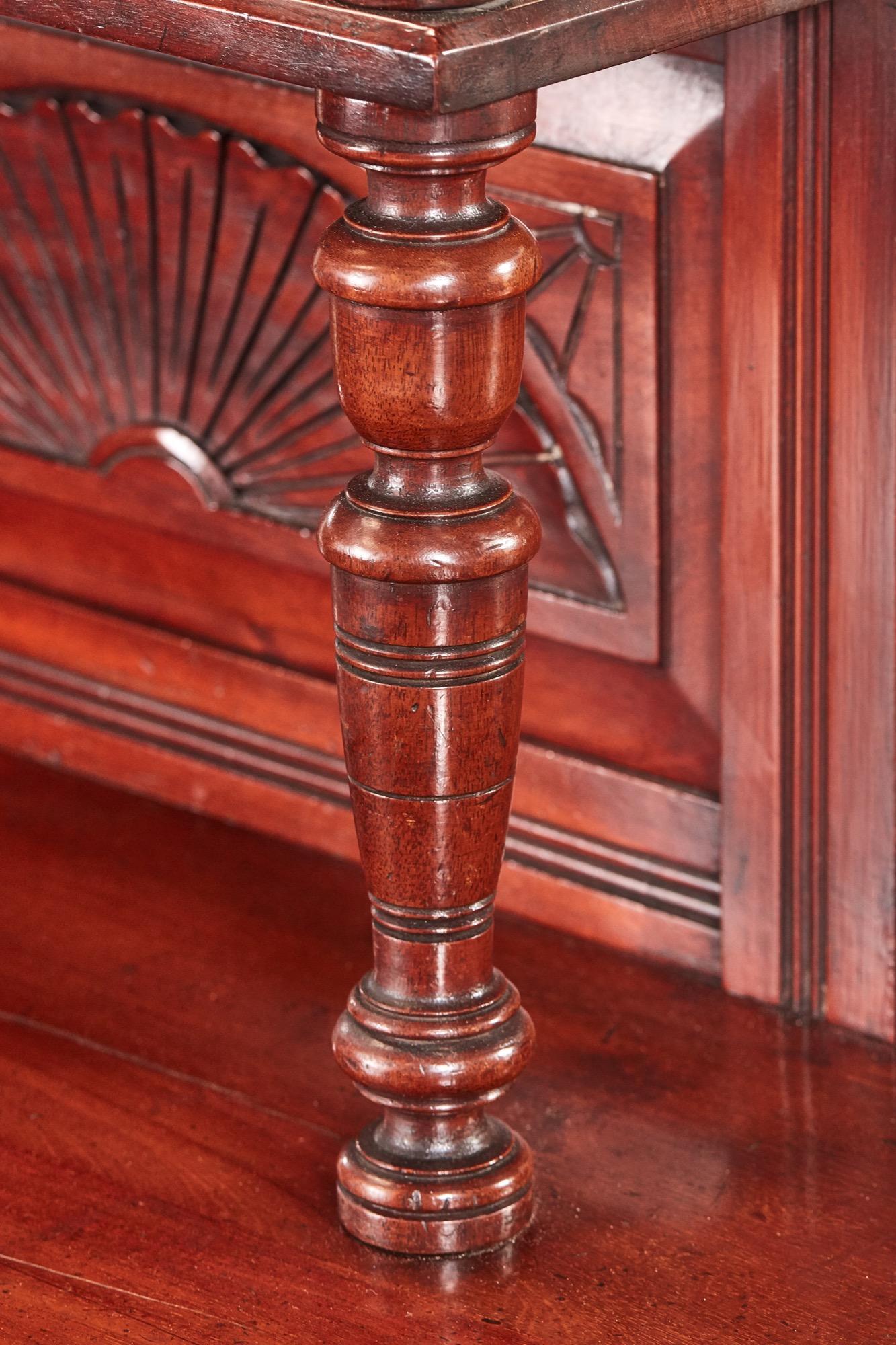 Antique Victorian Carved Walnut Mirror Back Sideboard 8