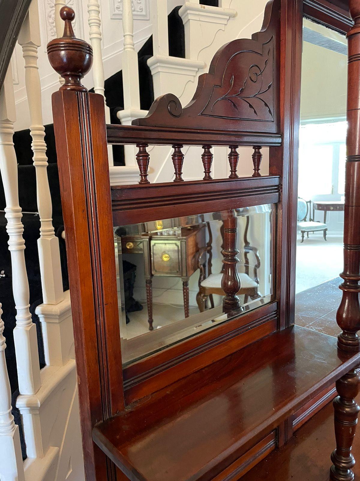 Antique Victorian Carved Walnut Mirror Back Sideboard  For Sale 1