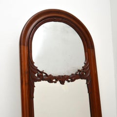 Antique Victorian Carved Walnut Mirror