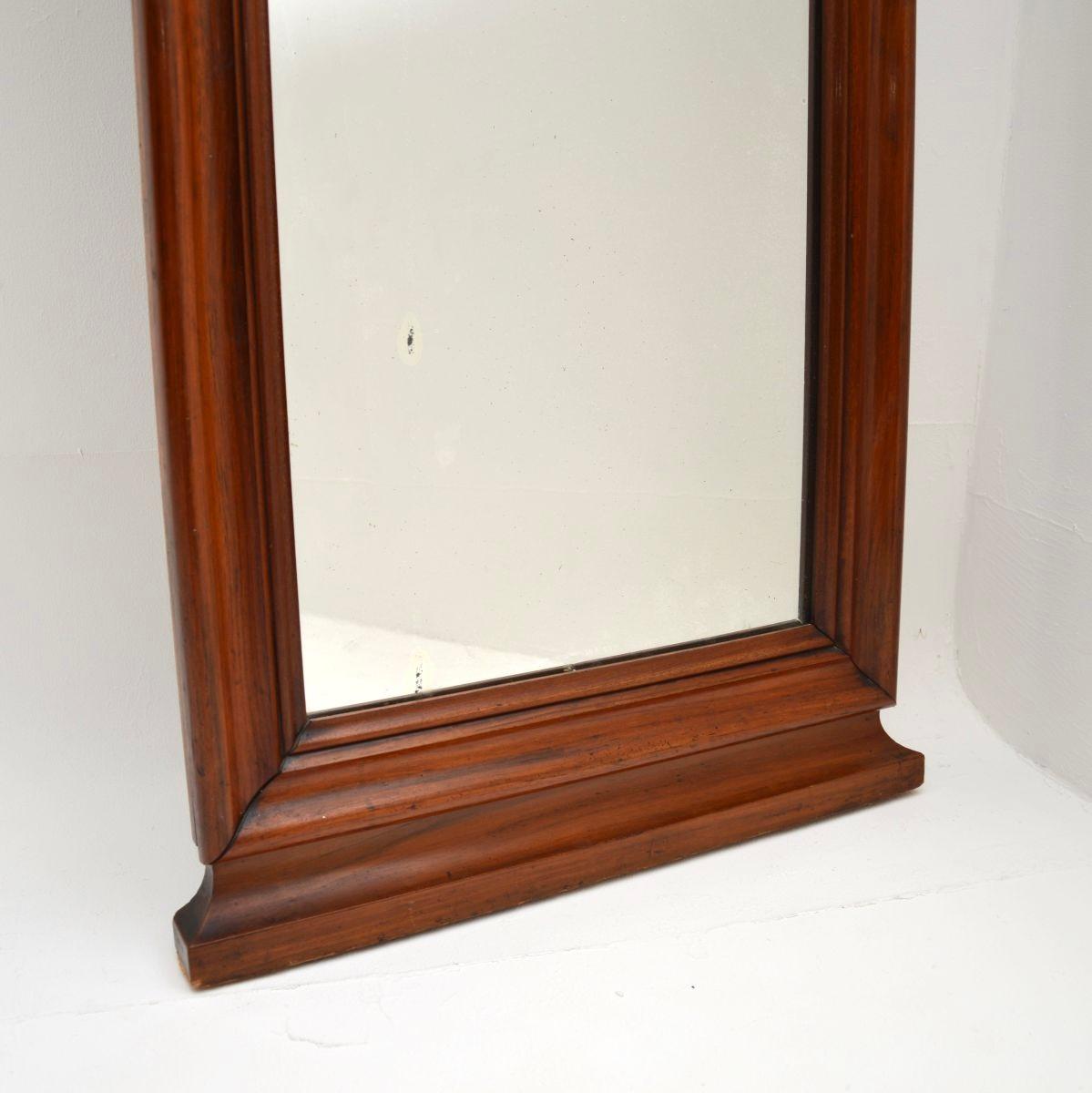High Victorian Antique Victorian Carved Walnut Mirror For Sale