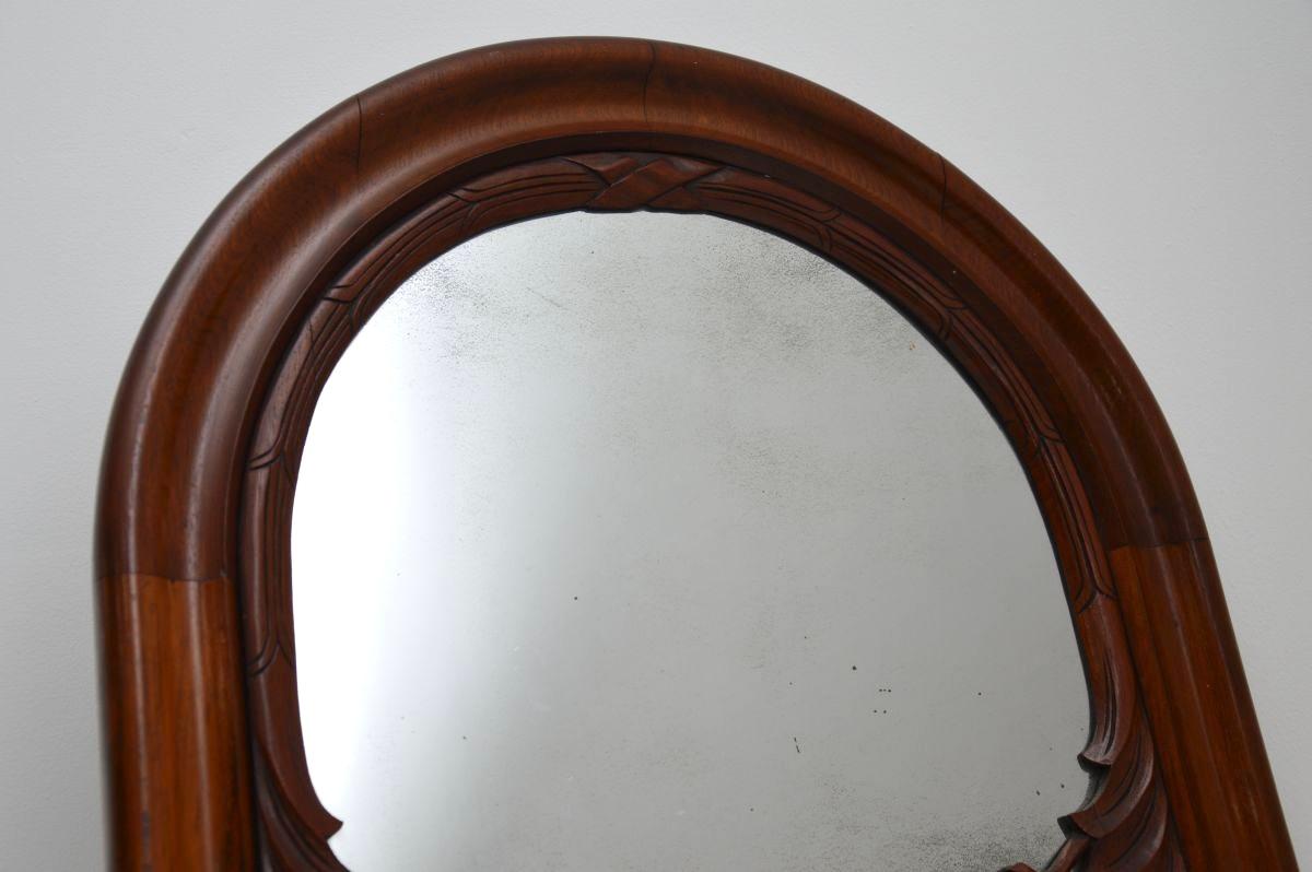 British Antique Victorian Carved Walnut Mirror For Sale