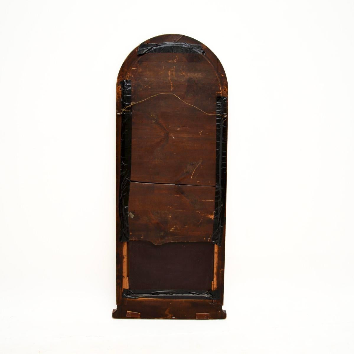 Antique Victorian Carved Walnut Mirror For Sale 2