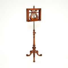 Antique Victorian Carved Walnut Music Stand
