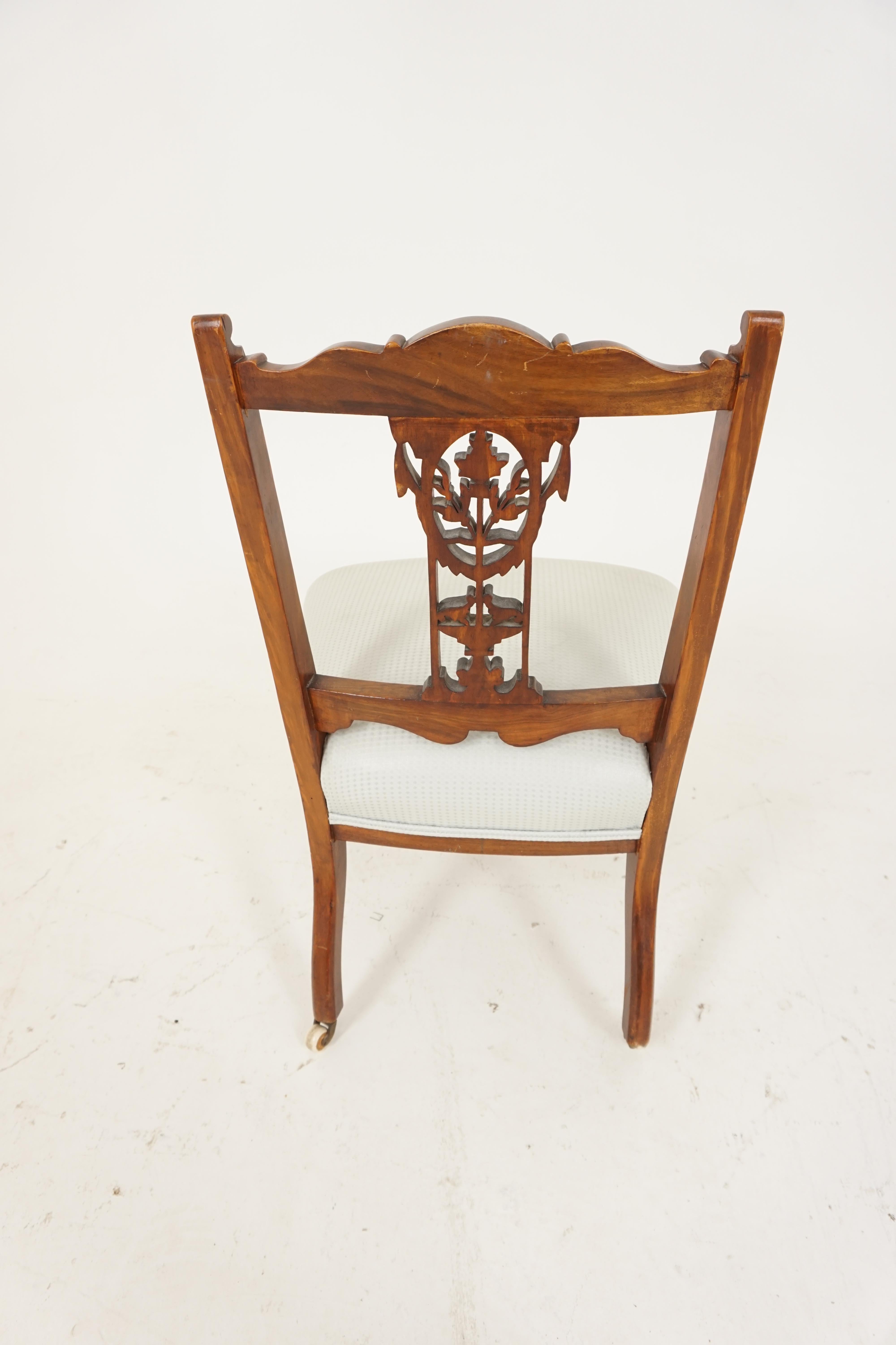 Hand-Crafted Antique Victorian, Carved Walnut Nursing and Praying Chair, Scotland 1890, B2078