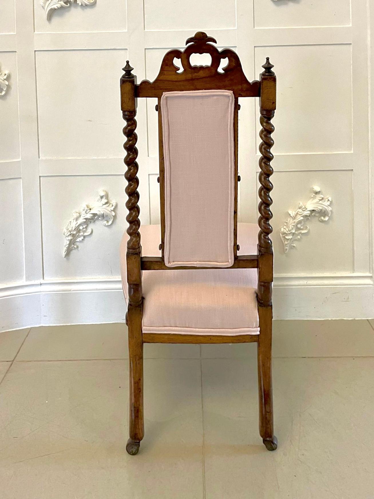 19th Century Antique Victorian Carved Walnut Side Chair For Sale