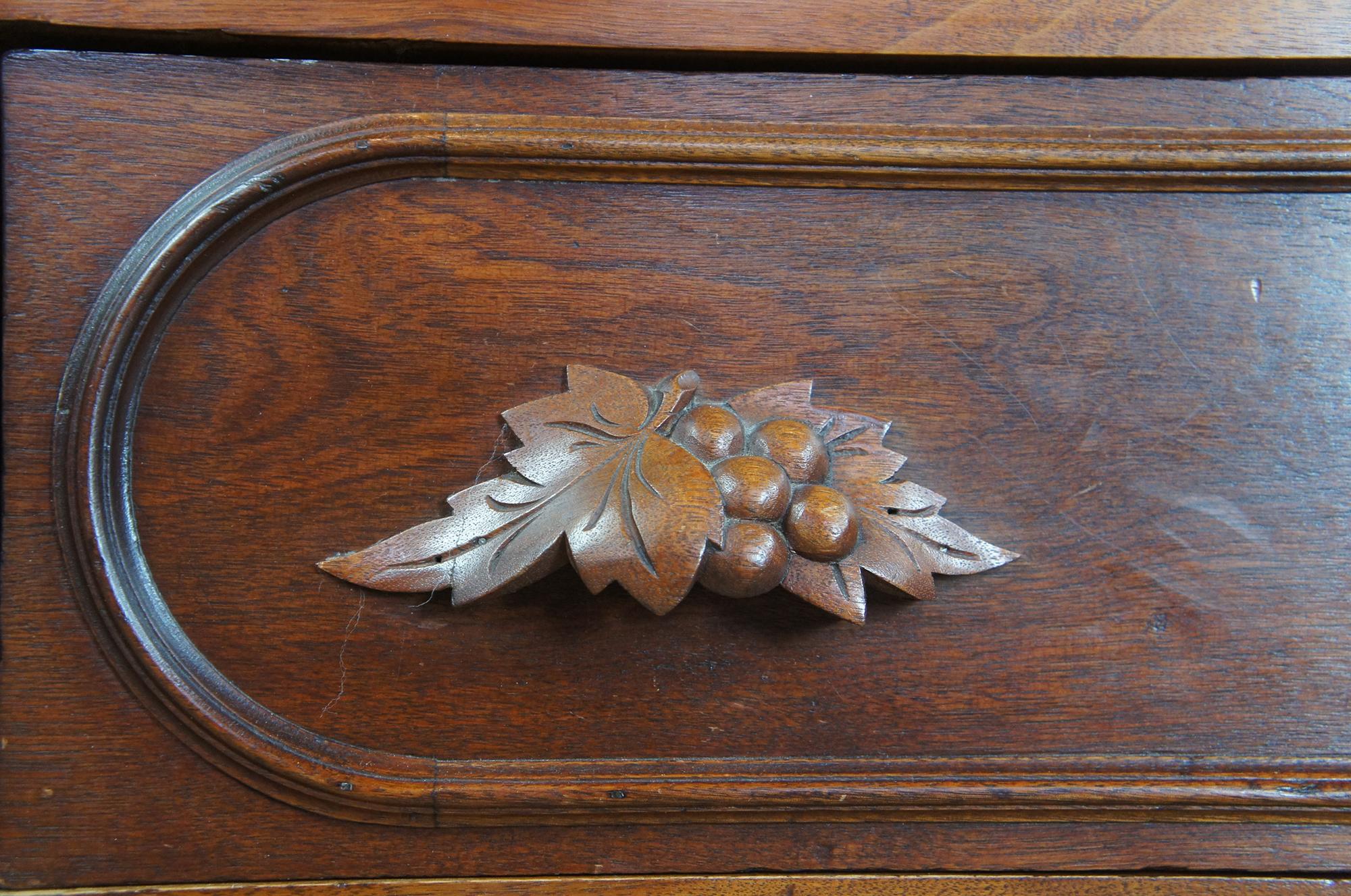 Antique Victorian Carved Walnut Step Back Dresser Glovebox Drawers Chest 1
