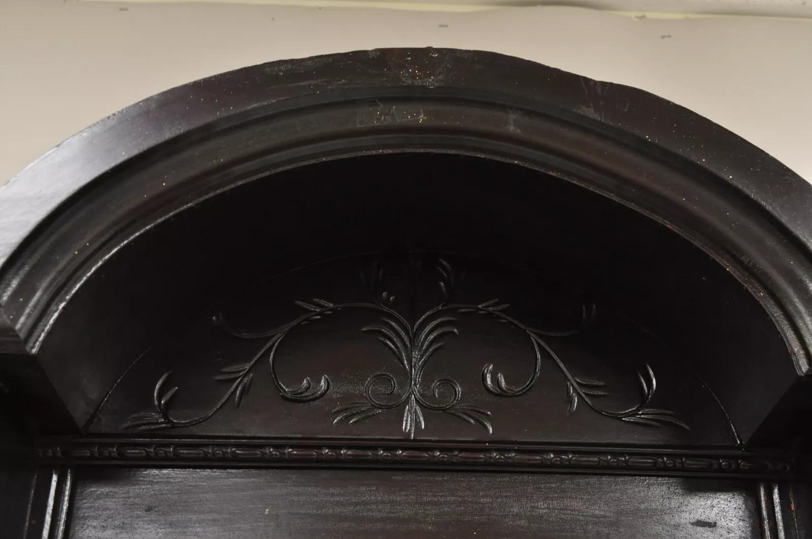Antique Victorian Carved Walnut Tall Hall Entryway Pier Mirror with Figures 6