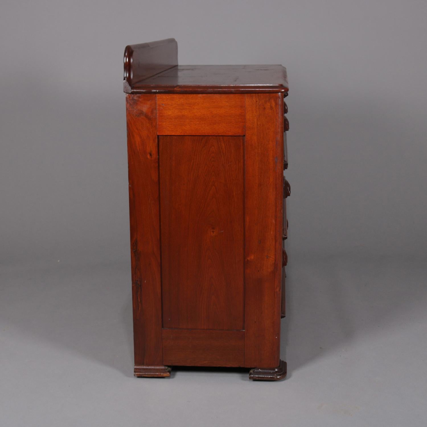 19th Century Antique Victorian Carved Walnut Three-Drawer Chest of Drawers, circa 1890