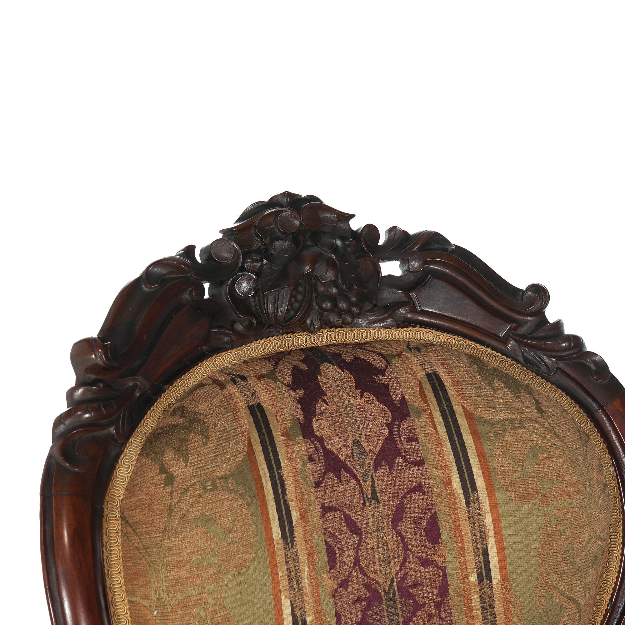 Antike viktorianische geschnitzt Nussbaum gepolstert Gentleman's Chair C1890 im Angebot 3